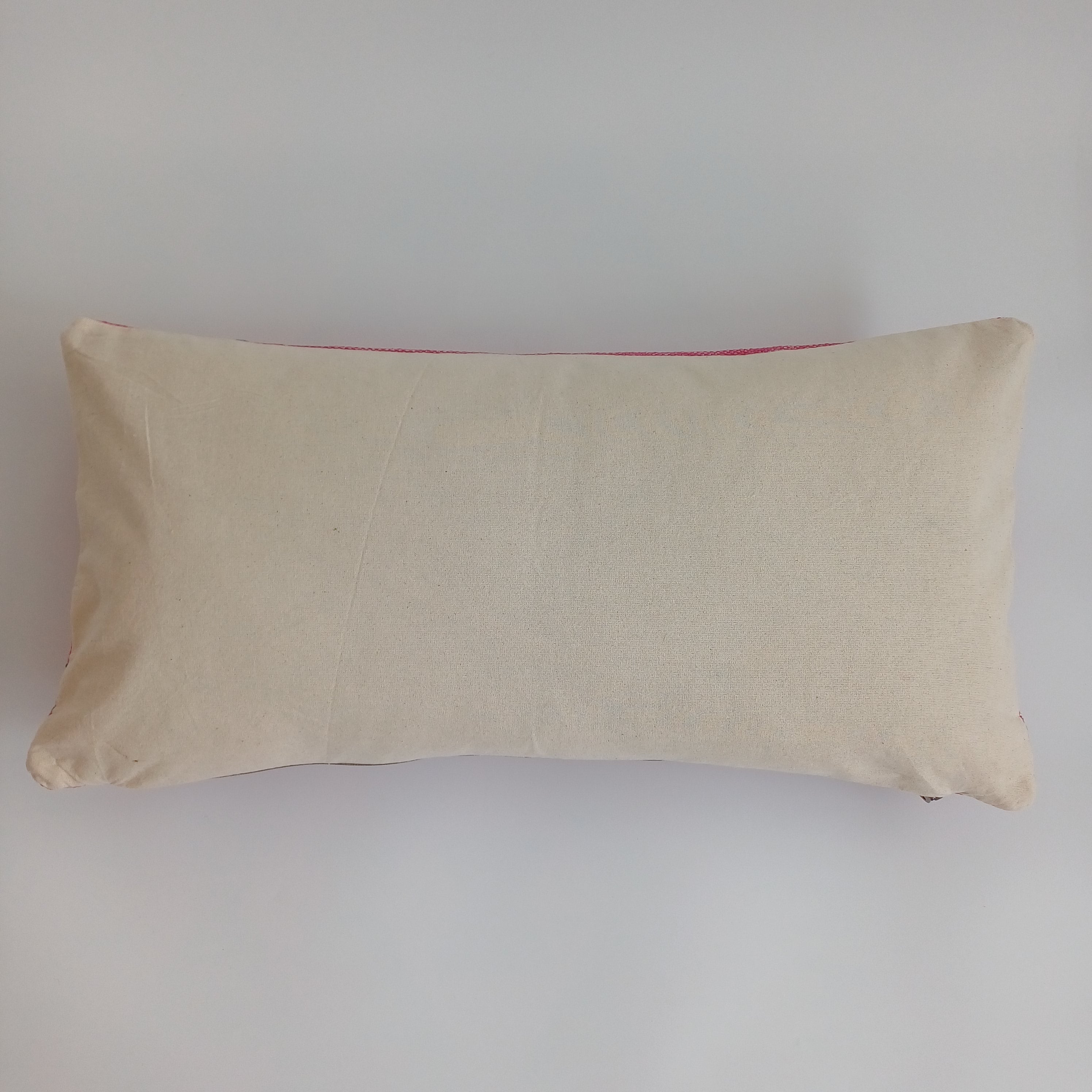 Moroccan Handmade Pink Cactus Silk Cushion Cover 24''x12'' / 60x30 CM