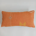 Moroccan Handmade Sunset Orange Cactus Silk Cushion Cover 24''x12'' / 60x30 CM