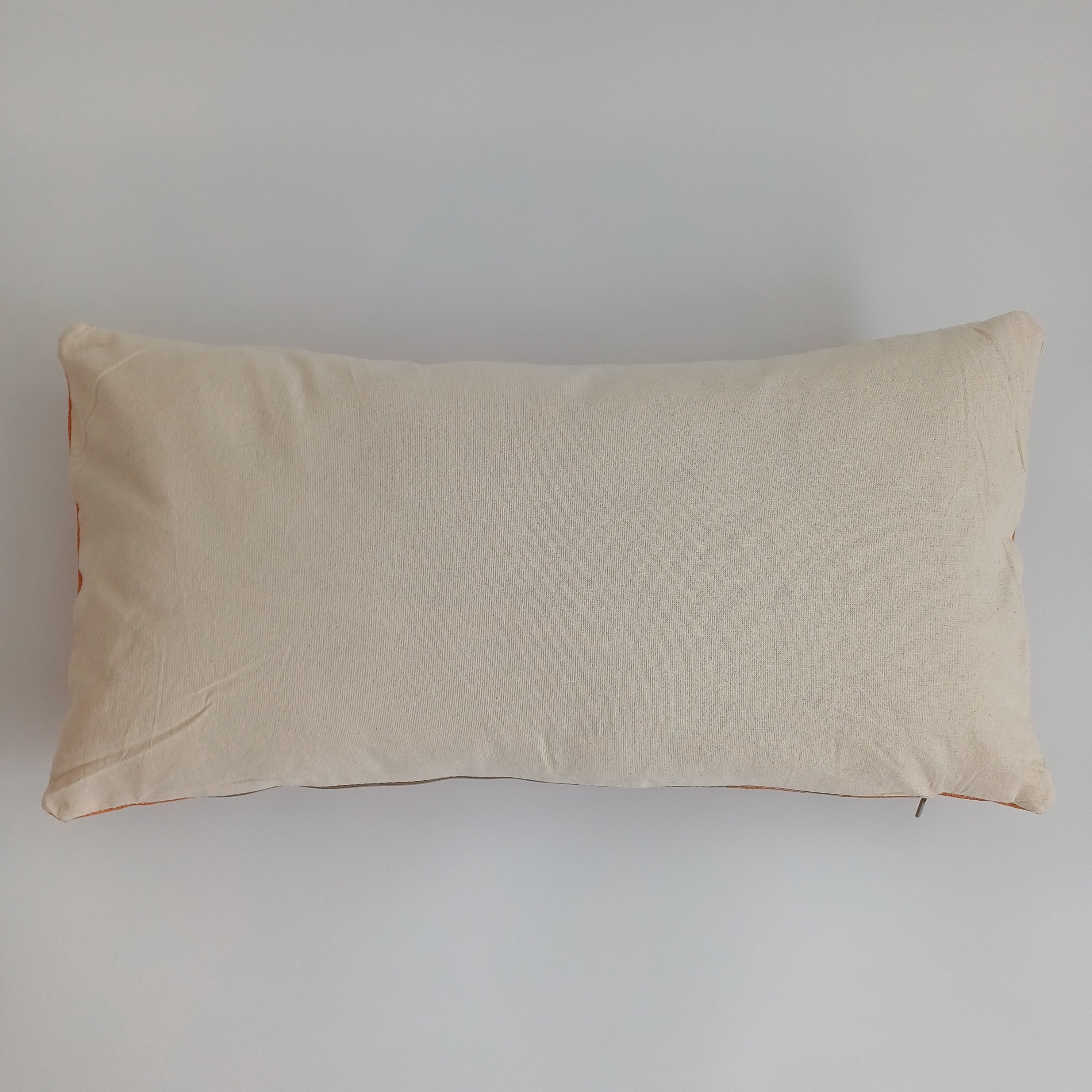 Moroccan Handmade Sunset Orange Cactus Silk Cushion Cover 24''x12'' / 60x30 CM
