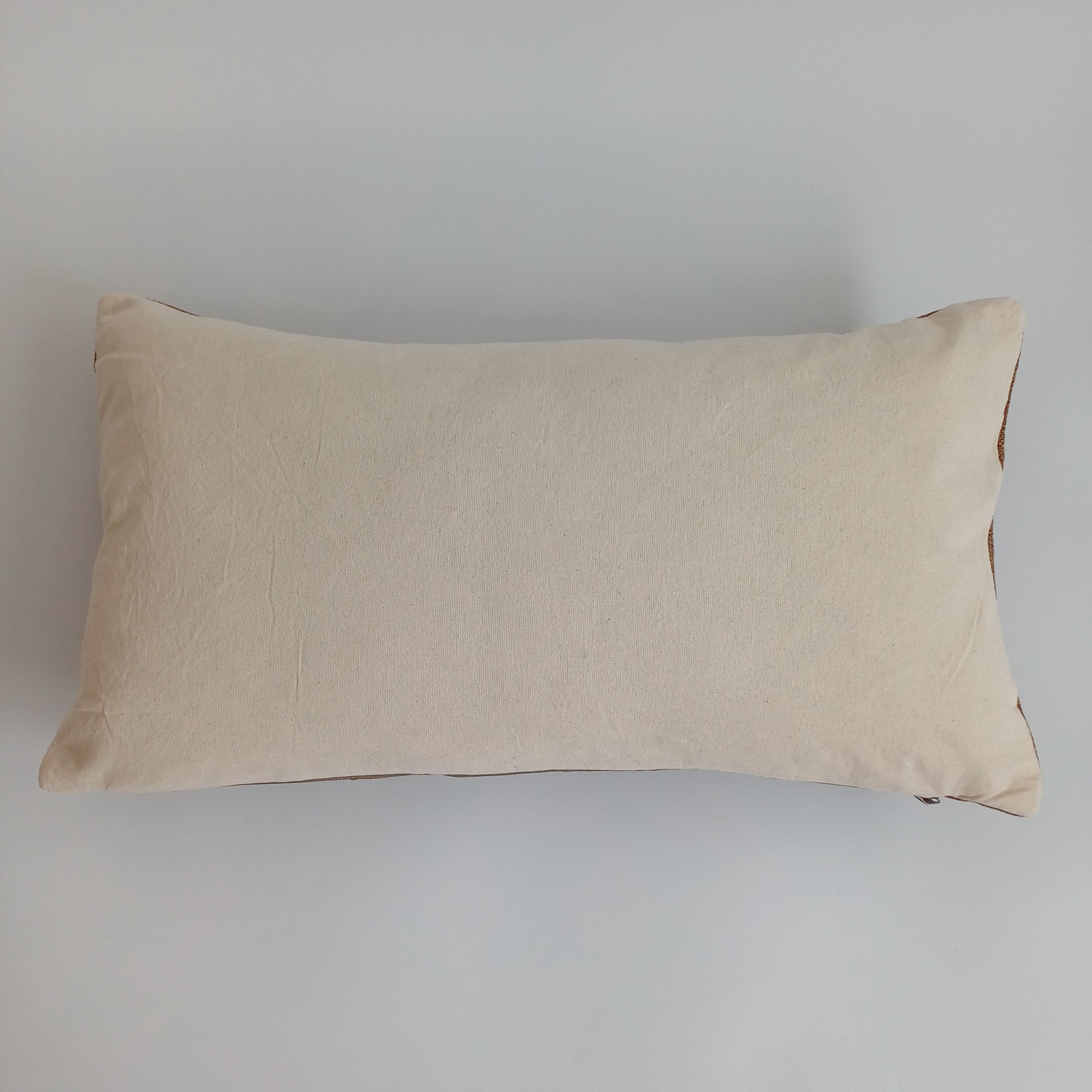 Moroccan Handmade Charcoal Brown Cactus Silk Cushion Cover 24''x12'' / 60x30 CM