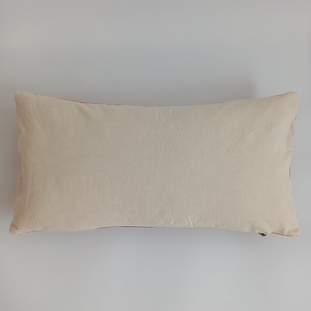 Moroccan Handmade Sunset Orange Cactus Silk Cushion Cover 24''x12'' / 60x30 CM