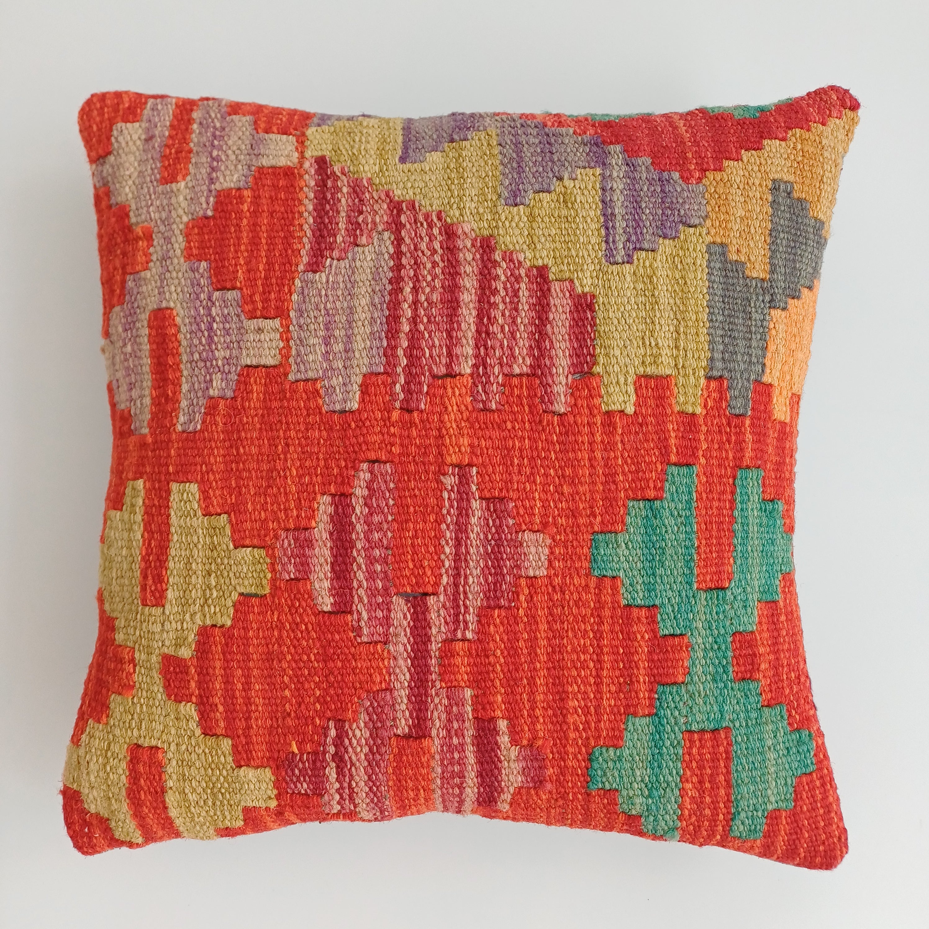 Afghan Handmade Multicoloured Cushion Cover 12''x12'' / 30x30 CM