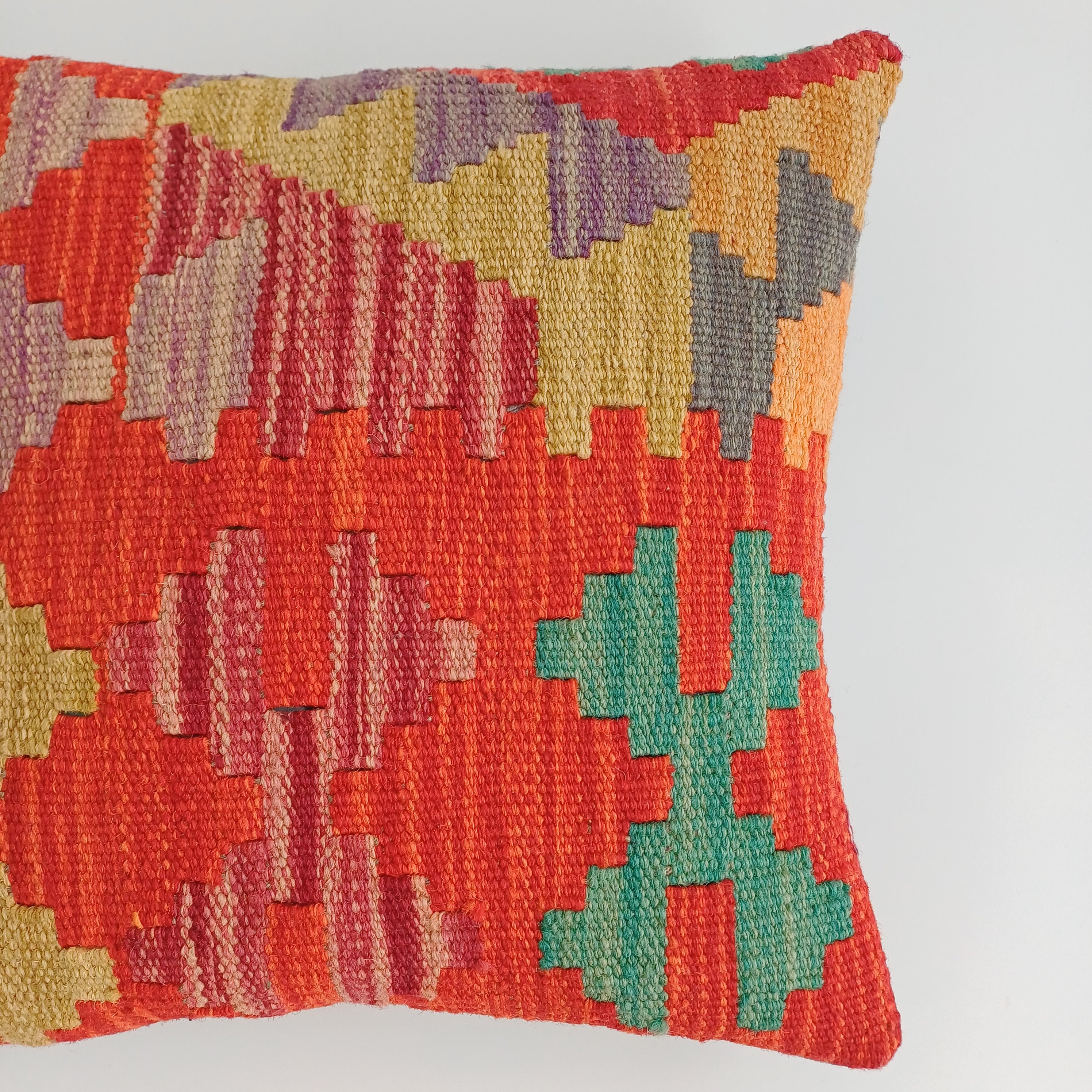 Afghan Handmade Multicoloured Cushion Cover 12''x12'' / 30x30 CM