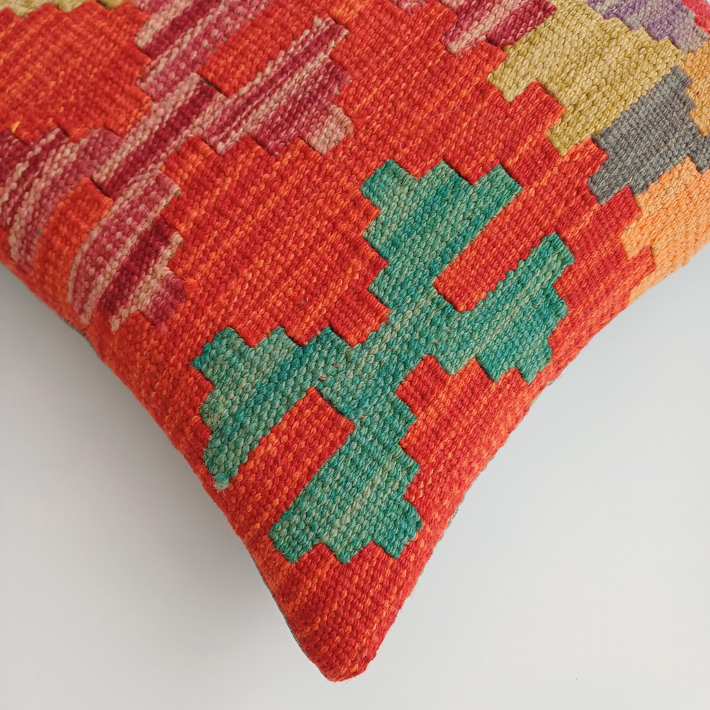 Afghan Handmade Multicoloured Cushion Cover 12''x12'' / 30x30 CM
