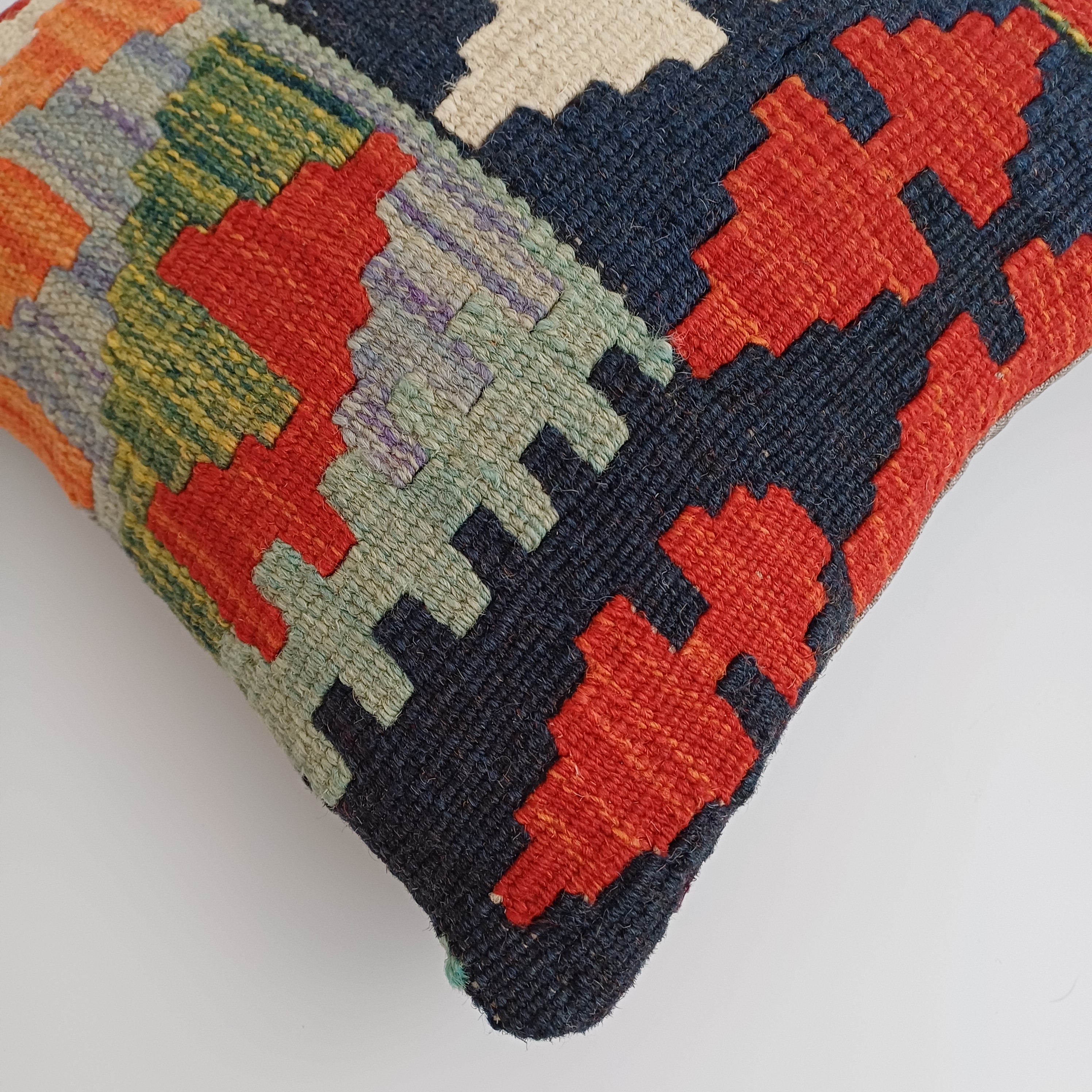 Afghan Handmade Multicoloured Kilim Cushion Cover 12''x12'' / 30x30 CM