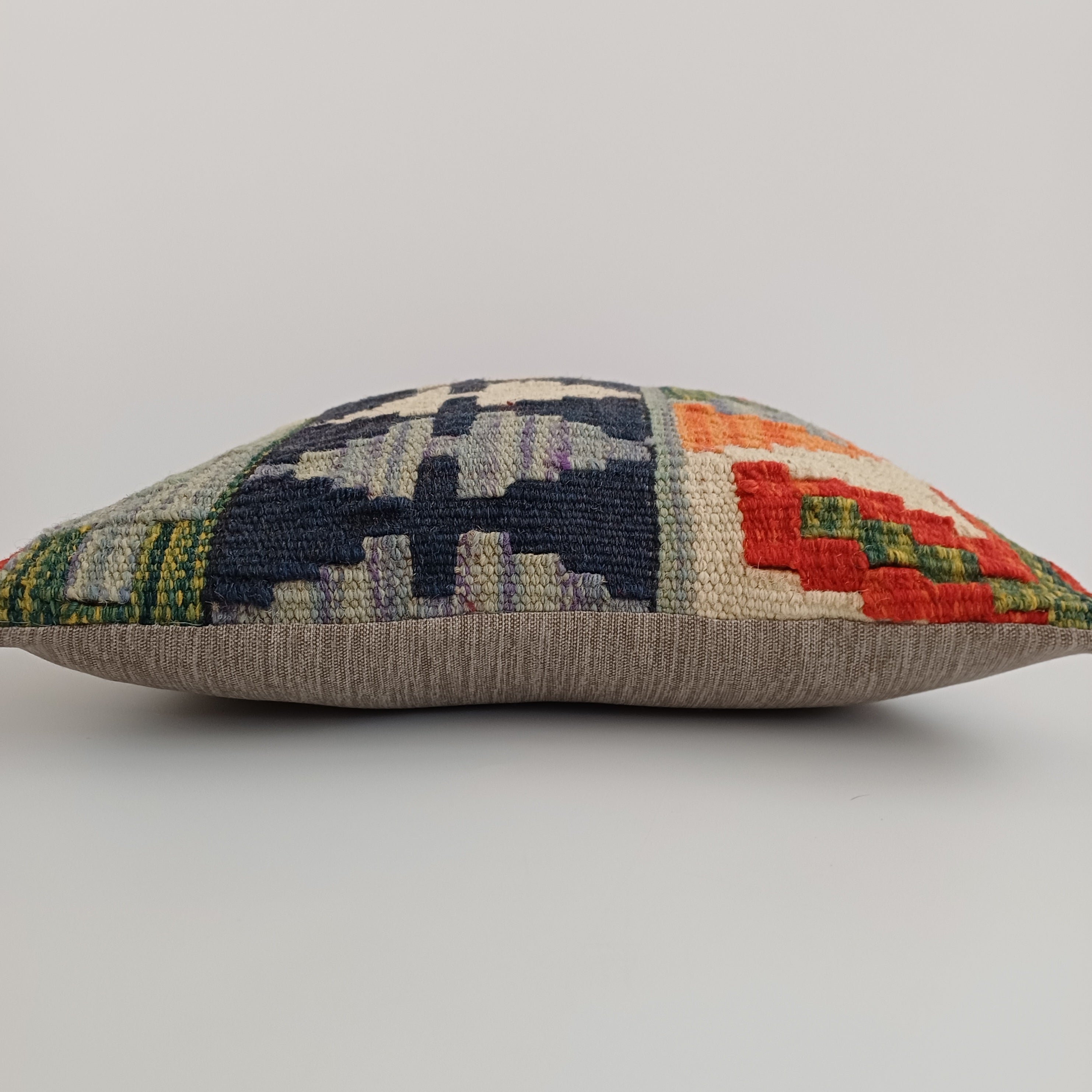 Afghan Handmade Multicoloured Kilim Cushion Cover 12''x12'' / 30x30 CM