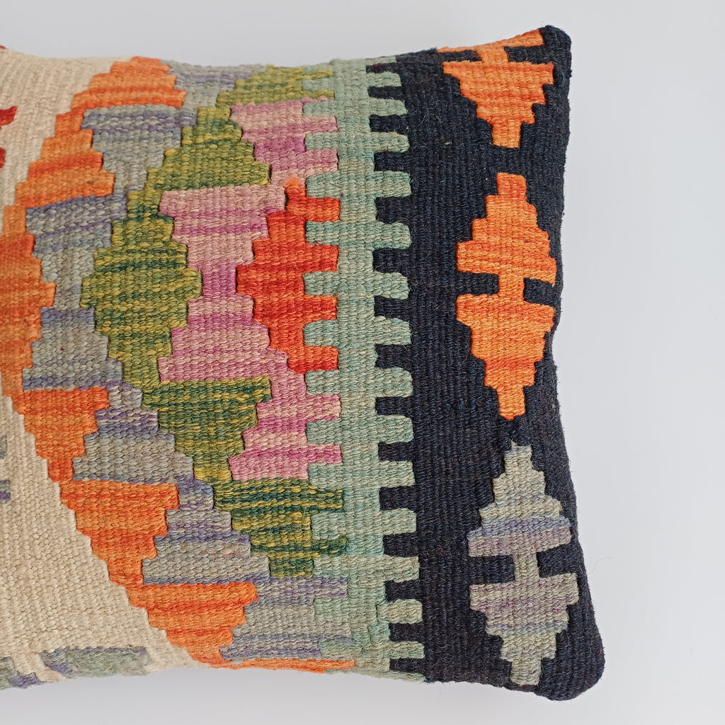 Afghan Handmade Multicoloured Kilim Cushion Cover 12''x12'' / 30x30 CM