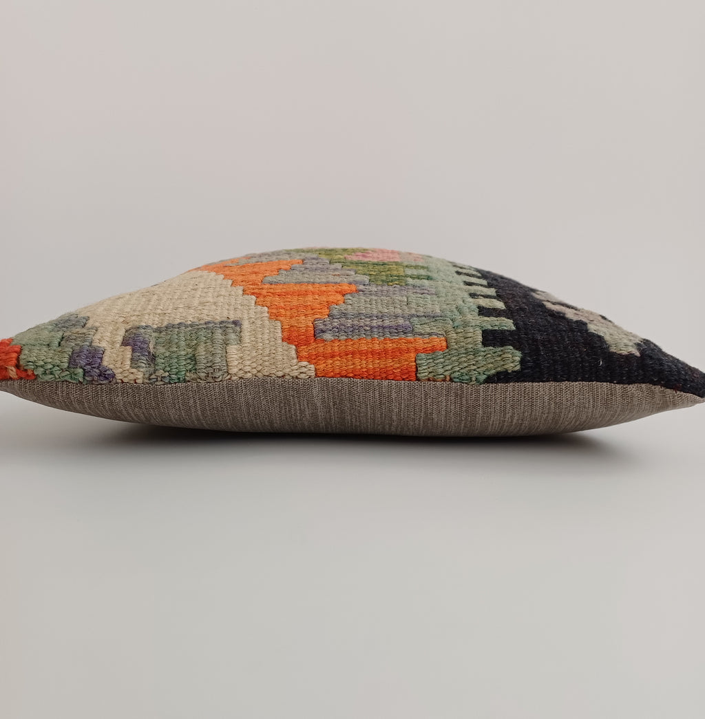 Afghan Handmade Multicoloured Kilim Cushion Cover 12''x12'' / 30x30 CM