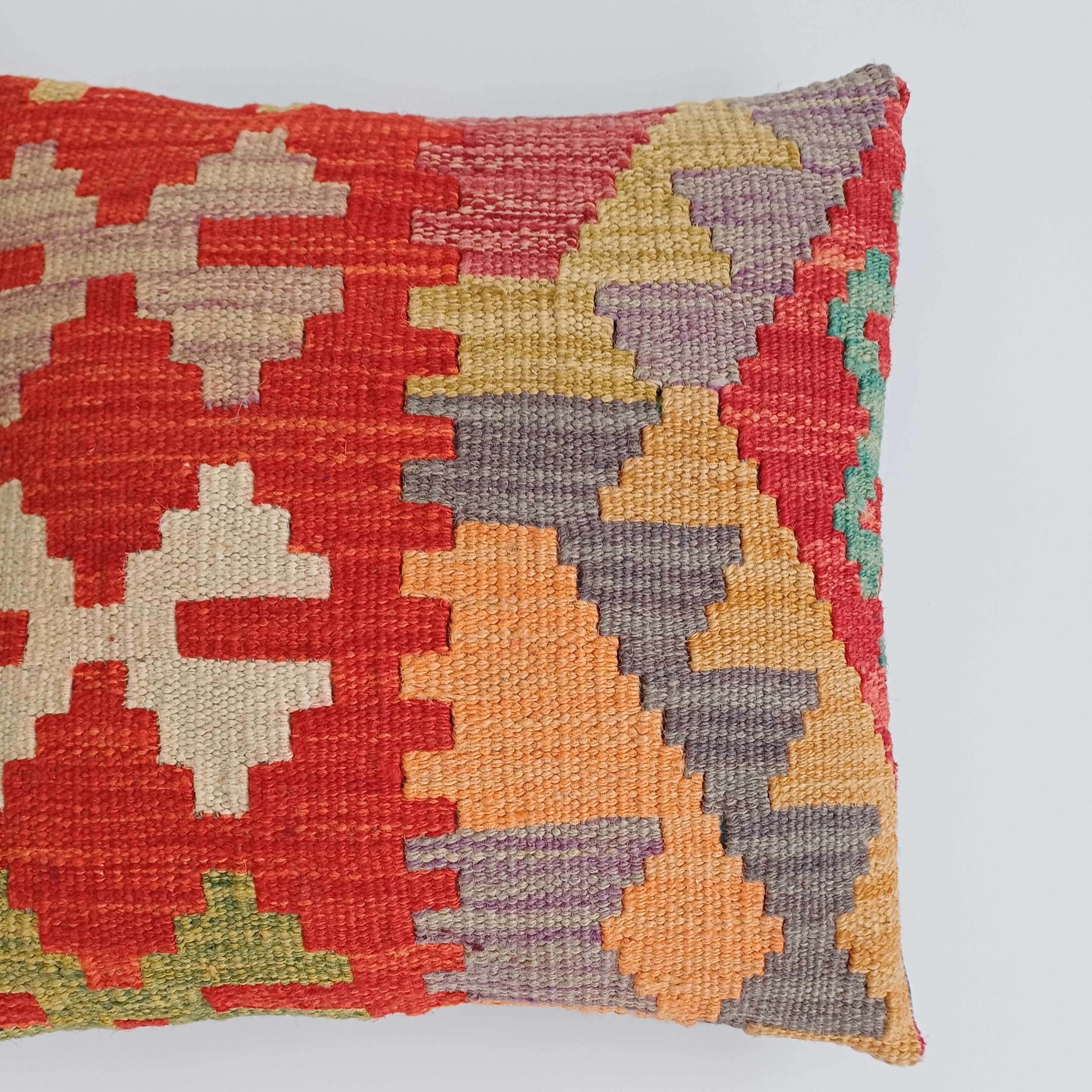 Afghan Handmade Multicoloured Kilim Cushion Cover 12''x12'' / 30x30 CM