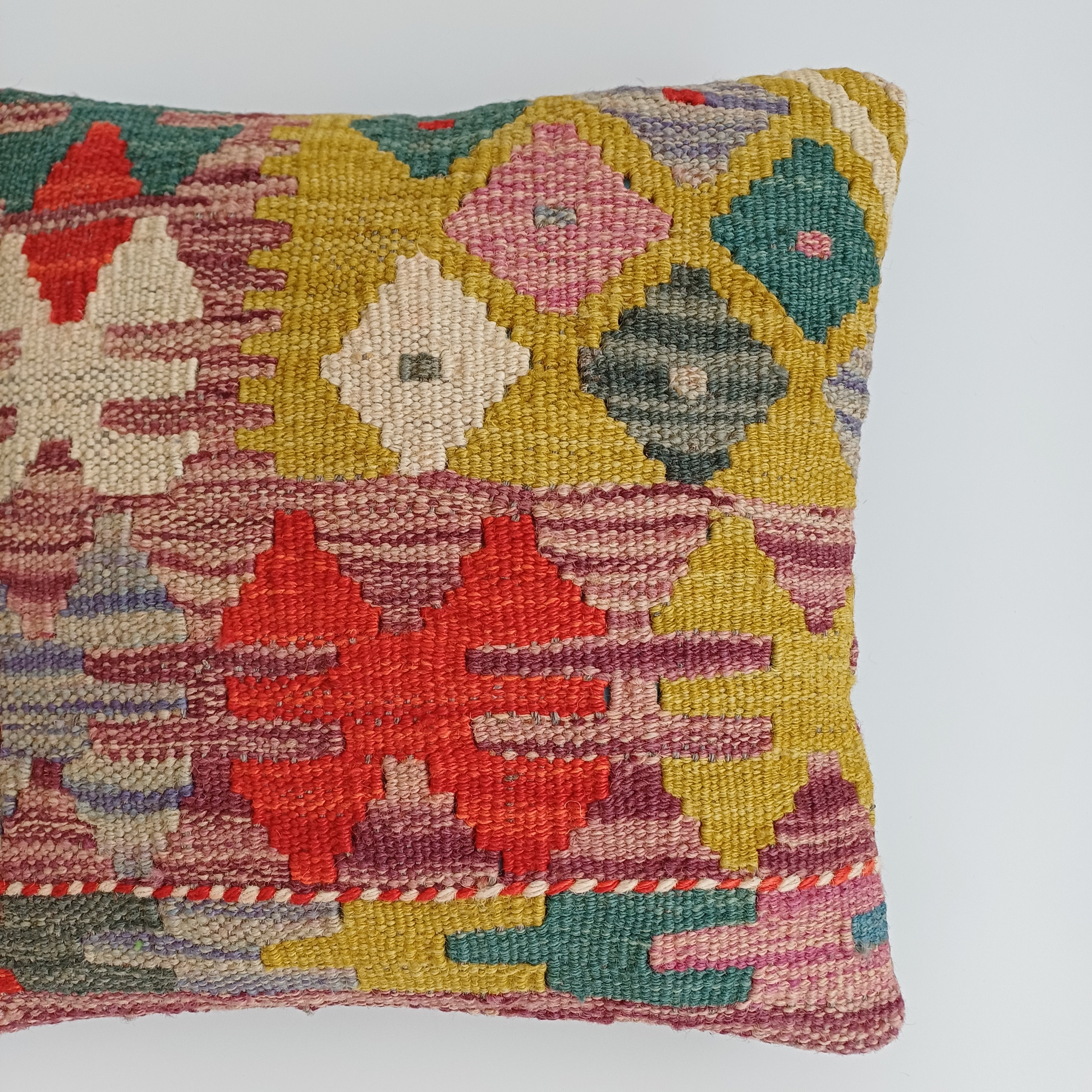 Afghan Handmade Multicoloured Kilim Cushion Cover 12''x12'' / 30x30 CM