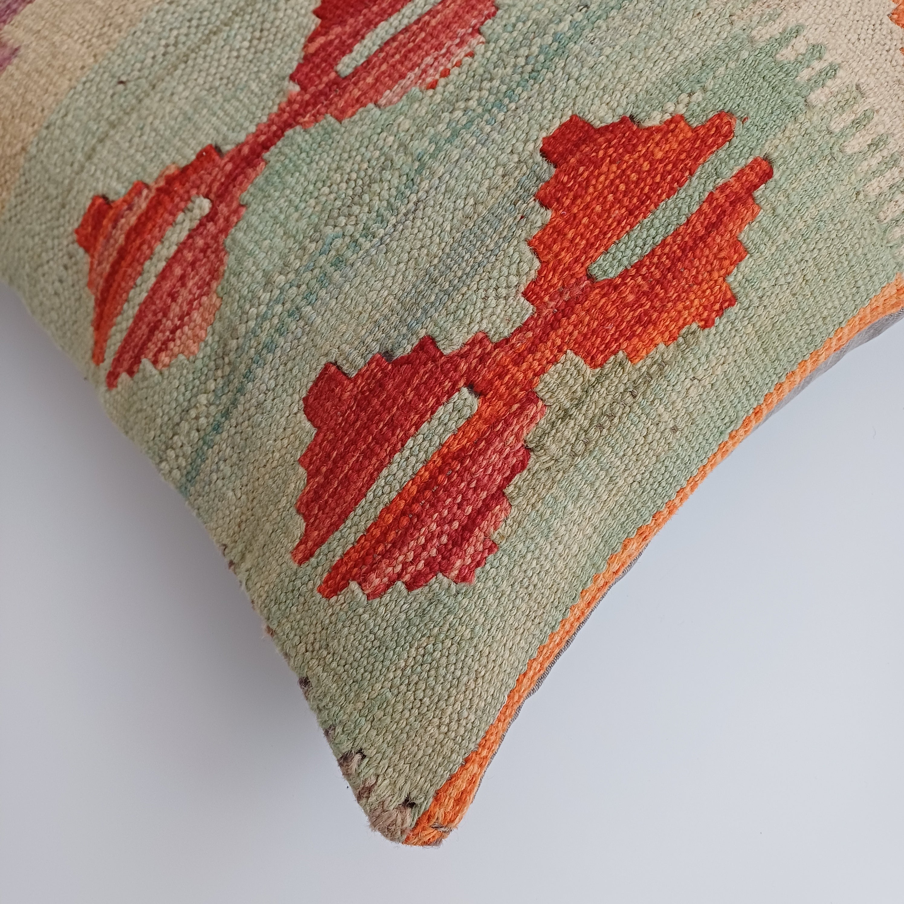 Afghan Handmade Multicoloured Kilim Cushion Cover 16''x16'' / 40x40 CM