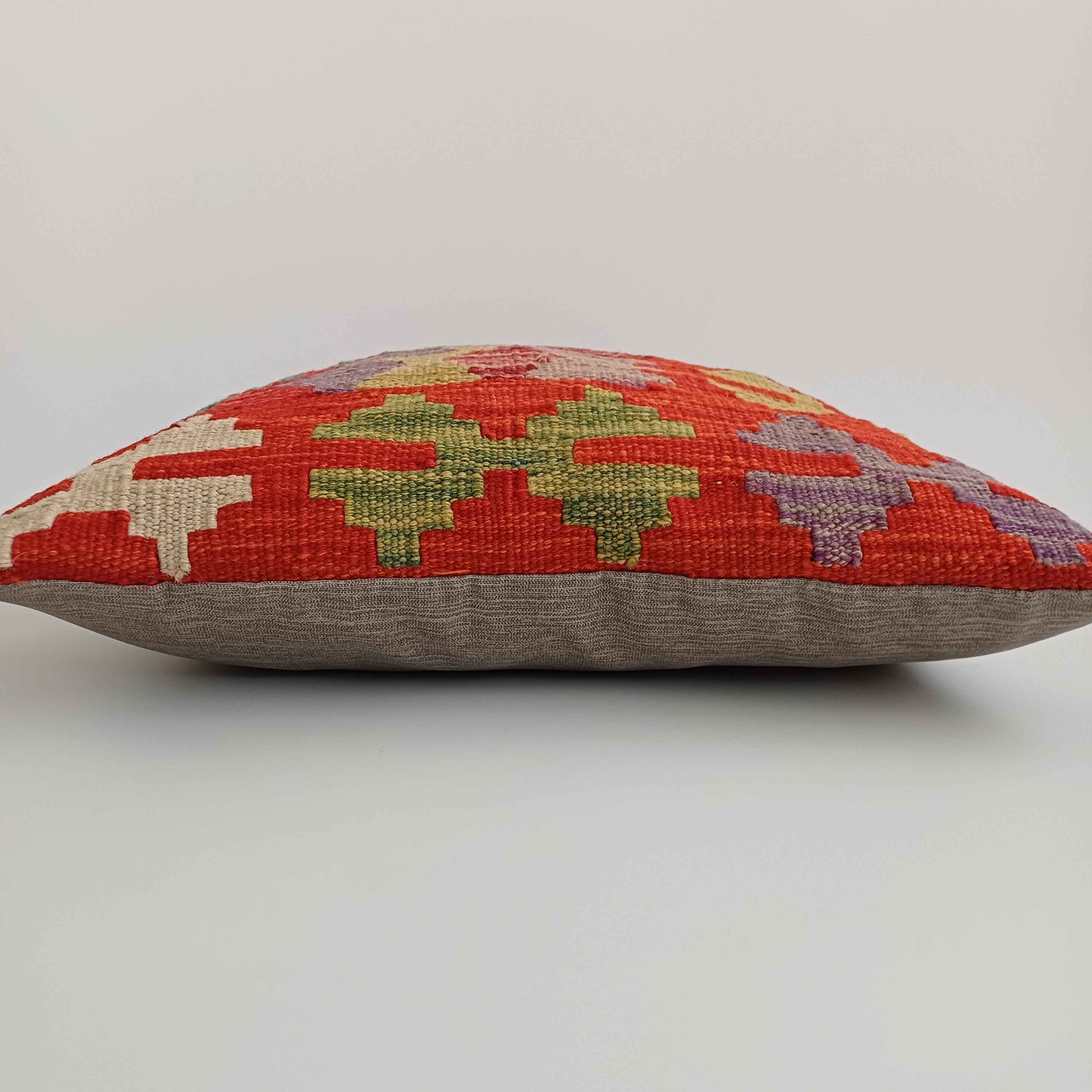 Afghan Handmade Multicoloured Kilim Cushion Cover 16''x16'' / 44x39 CM