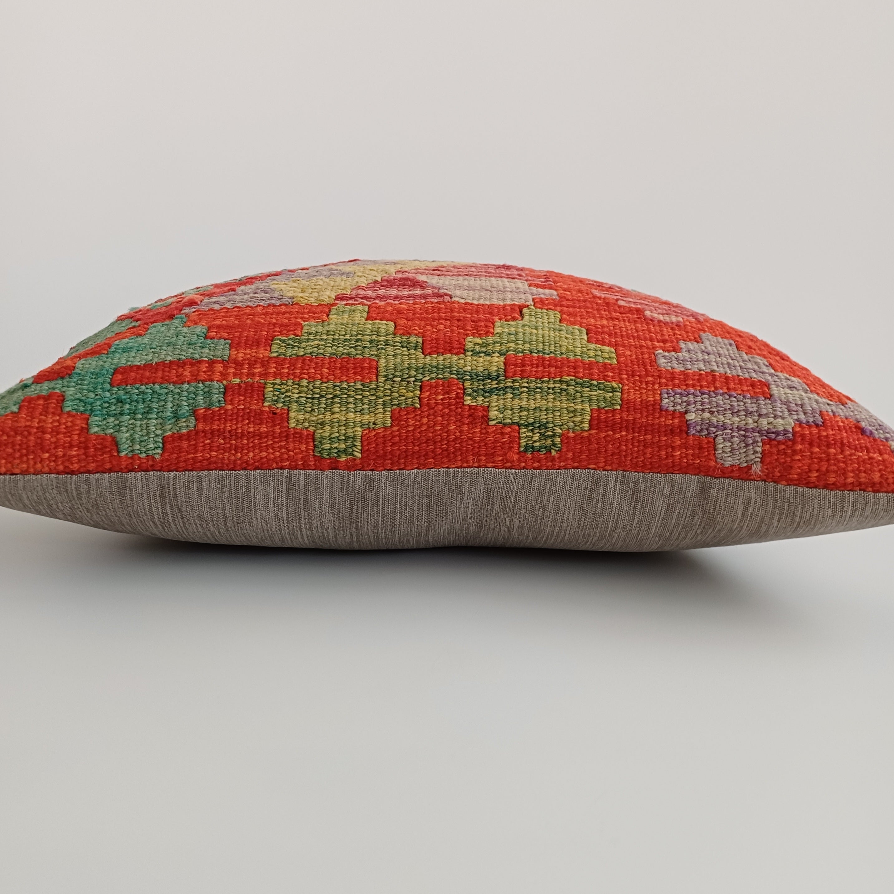 Afghan Handmade Multicoloured Kilim Cushion Cover 16''x16'' / 44x39 CM