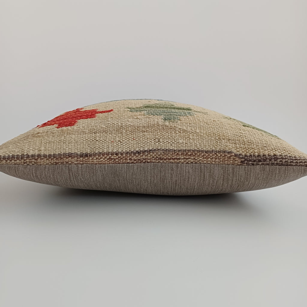 Afghan Handmade Multicoloured Kilim Cushion Cover 16''x16'' / 44x40 CM