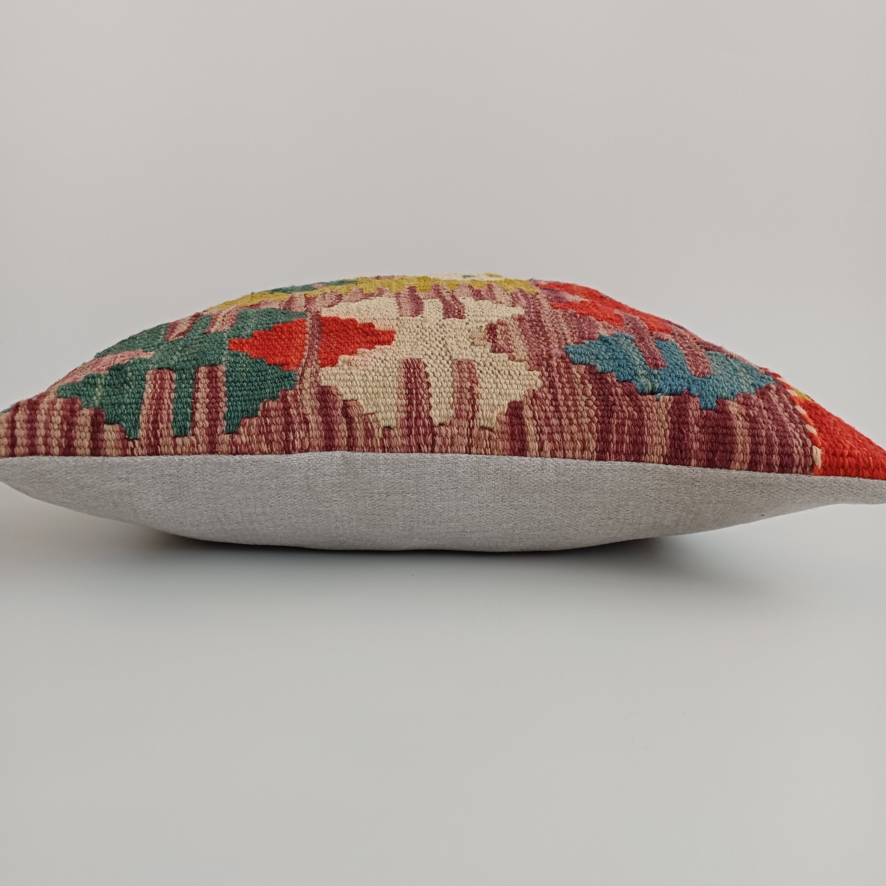 Afghan Handmade Multicoloured Kilim Cushion Cover 16''x16'' / 40x40 CM