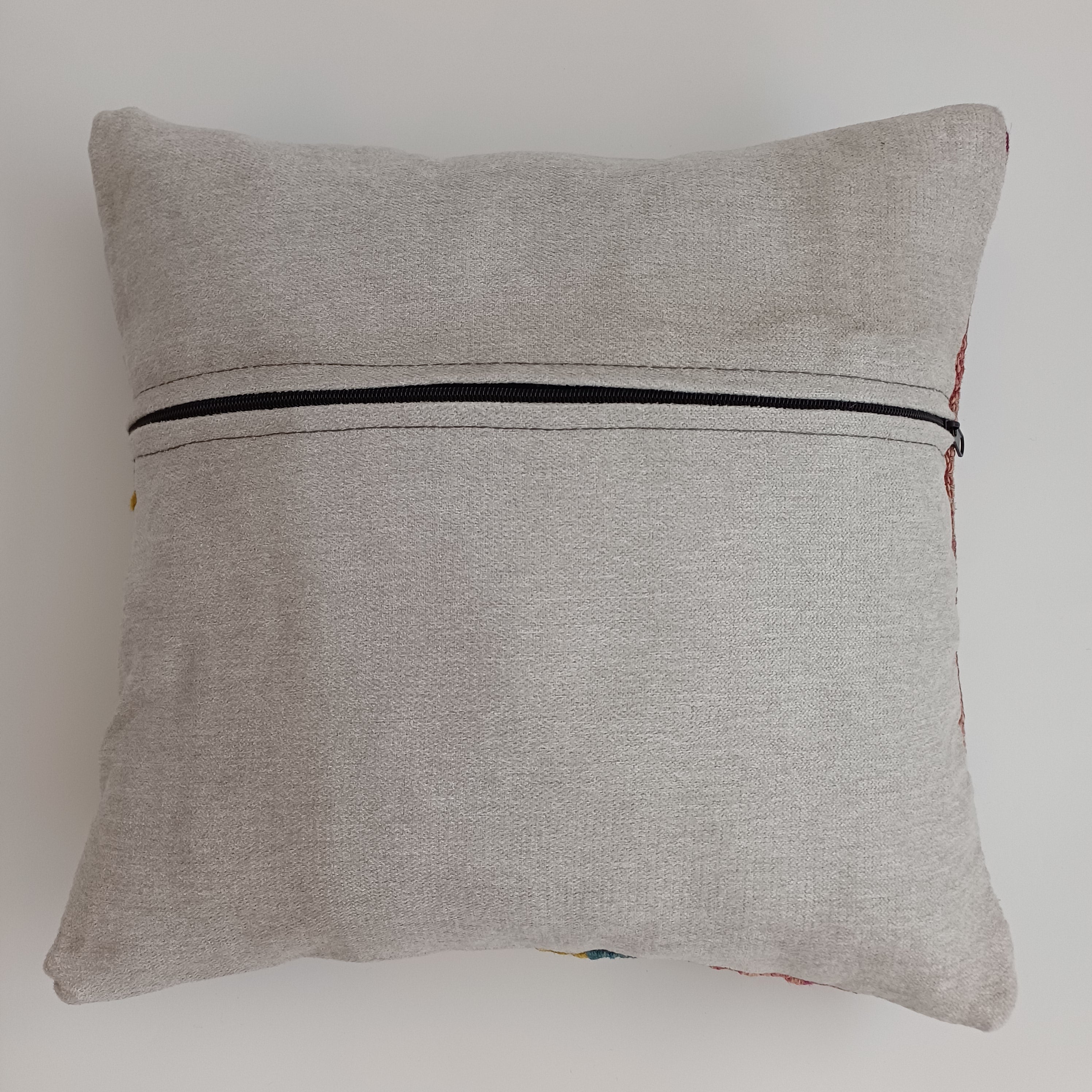 Afghan Handmade Multicoloured Kilim Cushion Cover 16''x16'' / 40x40 CM