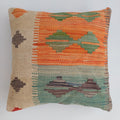 Afghan Handmade Multicoloured Kilim Cushion Cover 16''x16'' / 40x40 CM