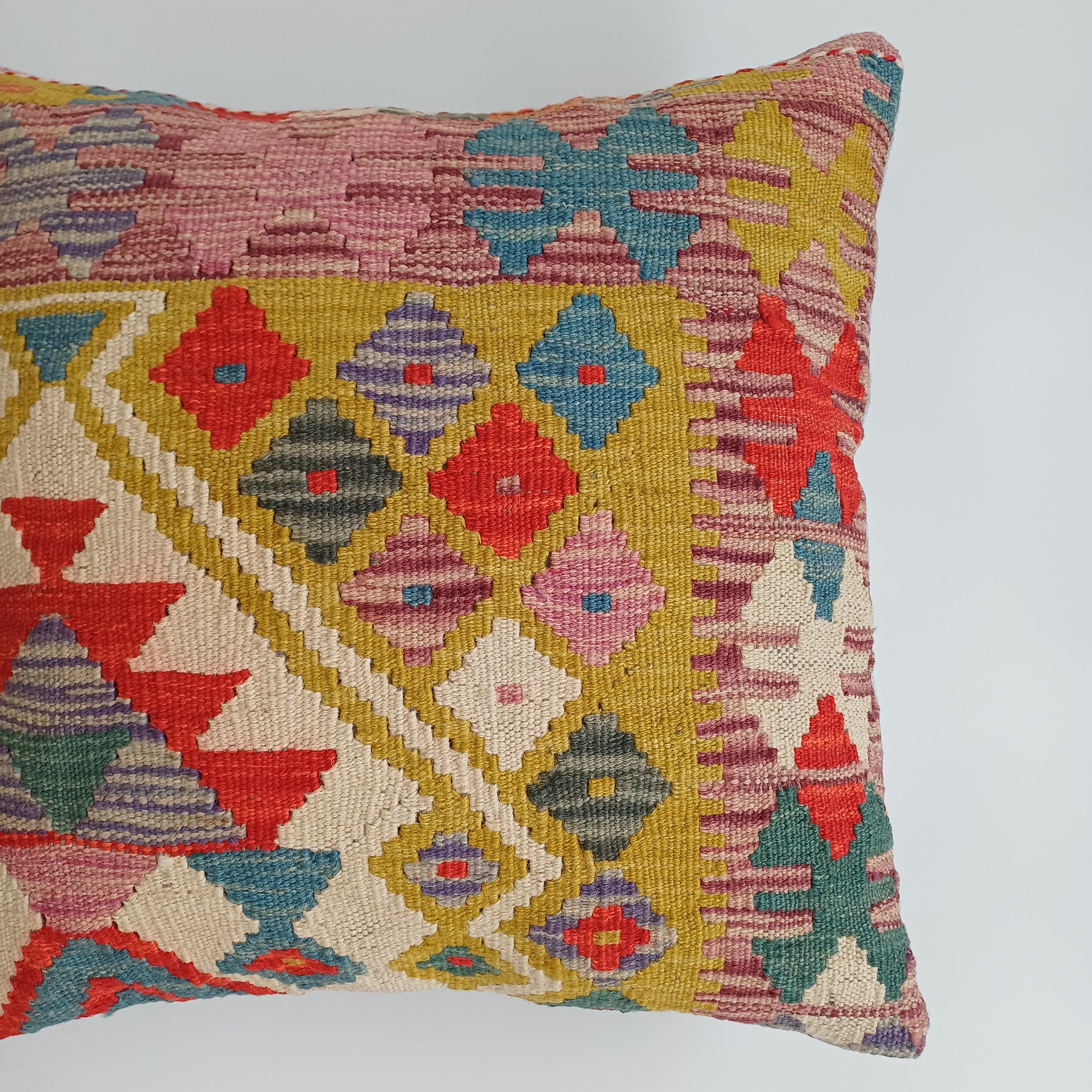 Afghan Handmade Multicoloured Kilim Cushion Cover 20''x20'' / 50x50 CM