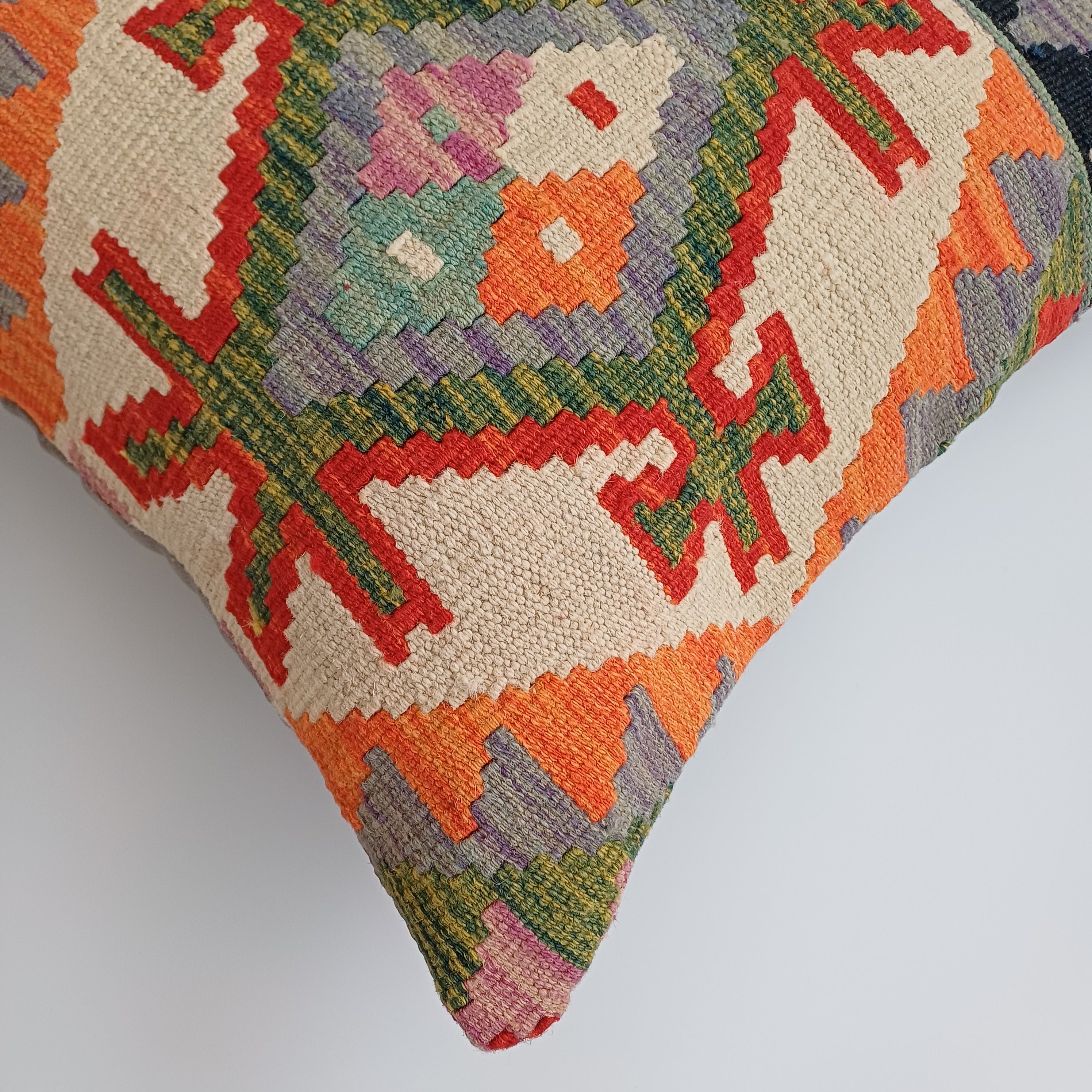 Afghan Handmade Multicoloured Kilim Cushion Cover 20''x20'' / 50x50 CM