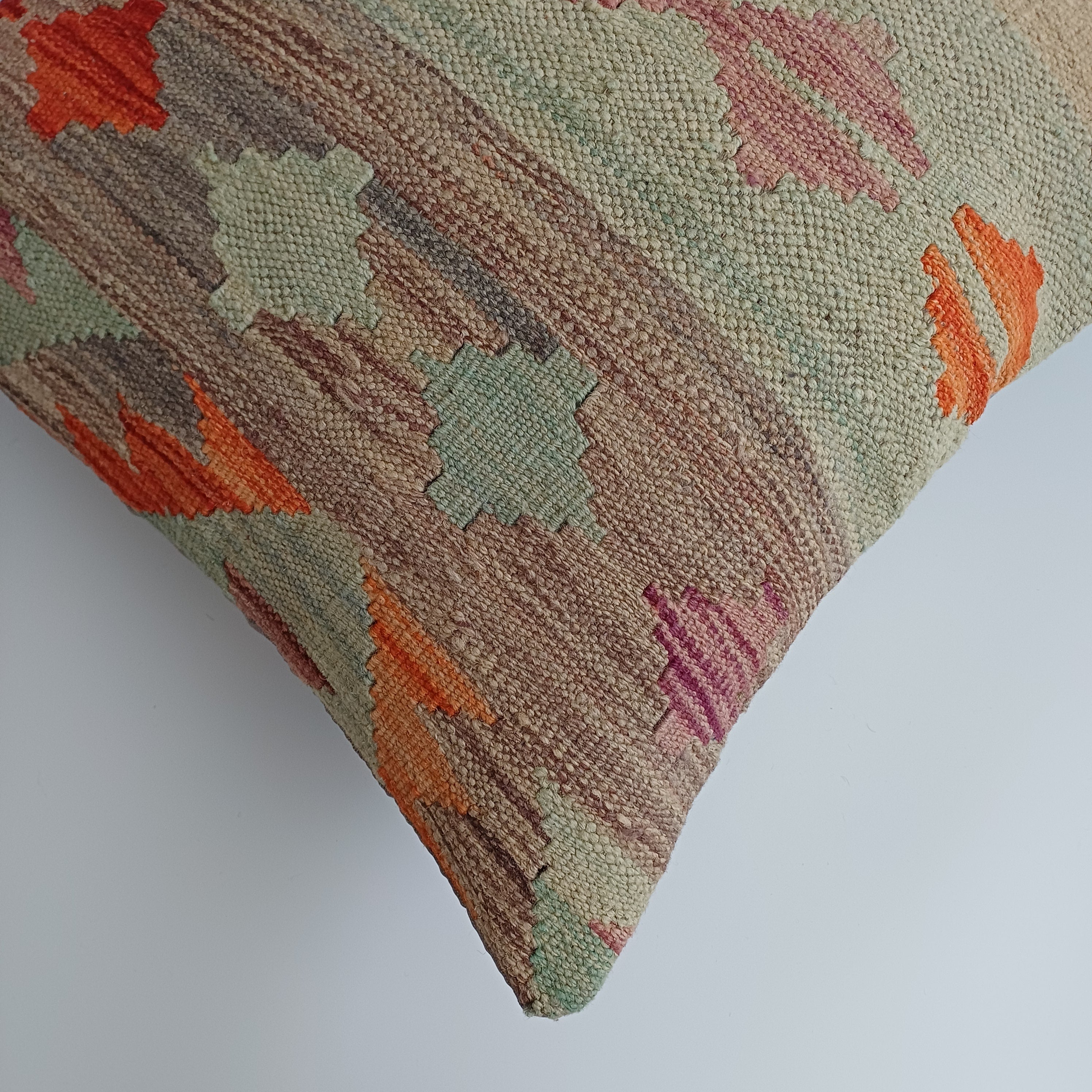 Afghan Handmade Multicoloured Kilim Cushion Cover 20''x20'' / 50x50 CM