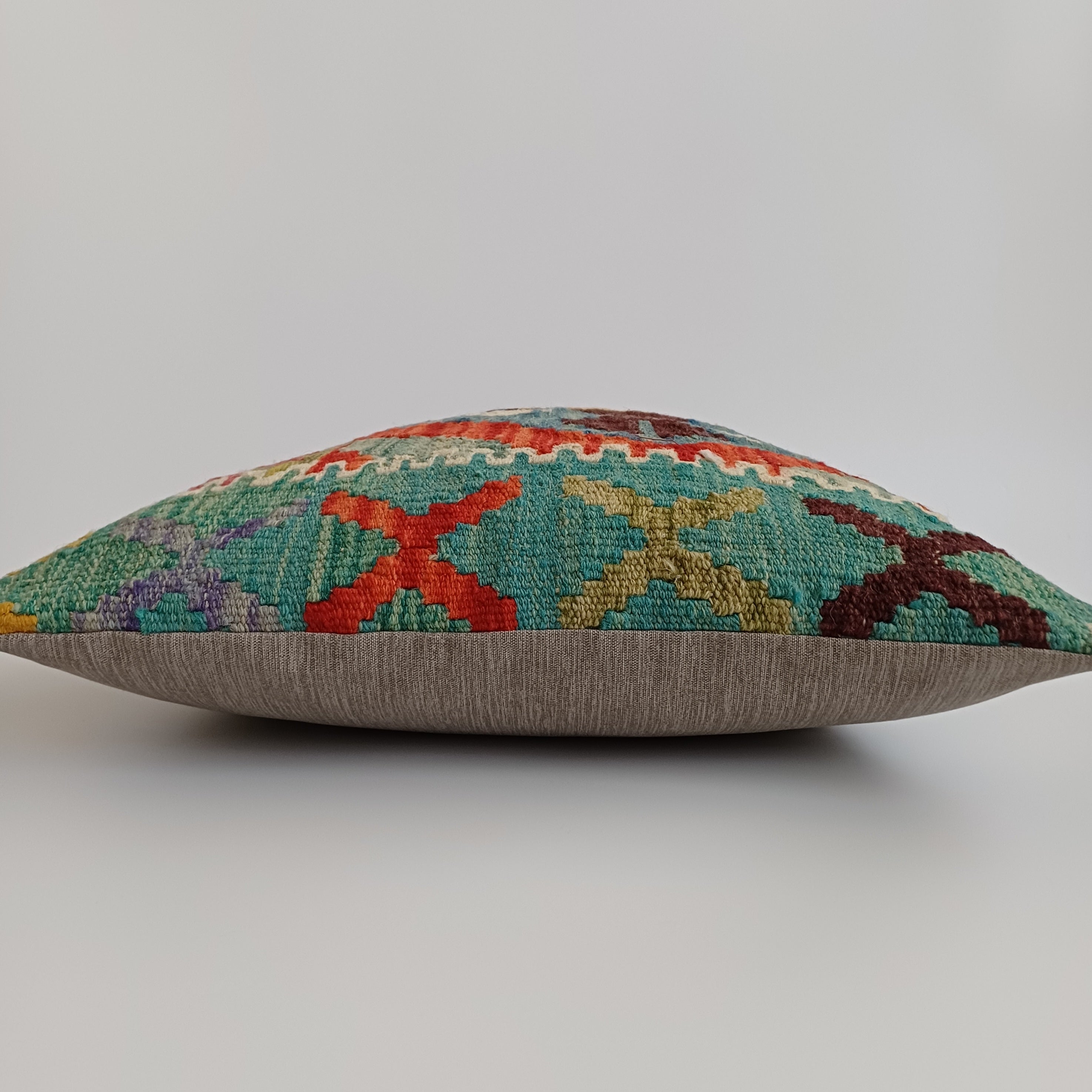 Afghan Handmade Multicoloured Kilim Cushion Cover 20''x20'' / 48x48 CM