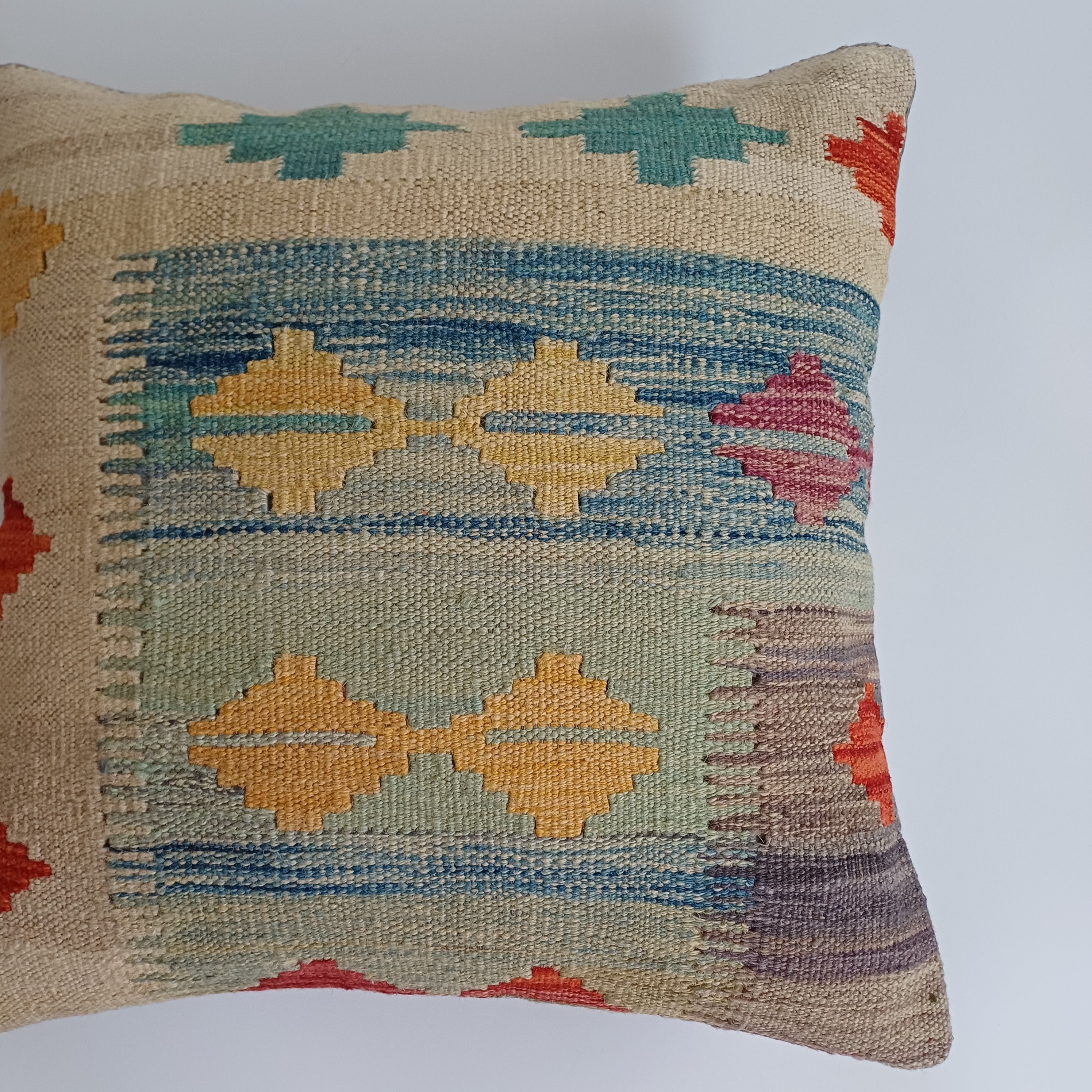 Afghan Handmade Multicoloured Kilim Cushion Cover 20''x20'' / 50x50 CM