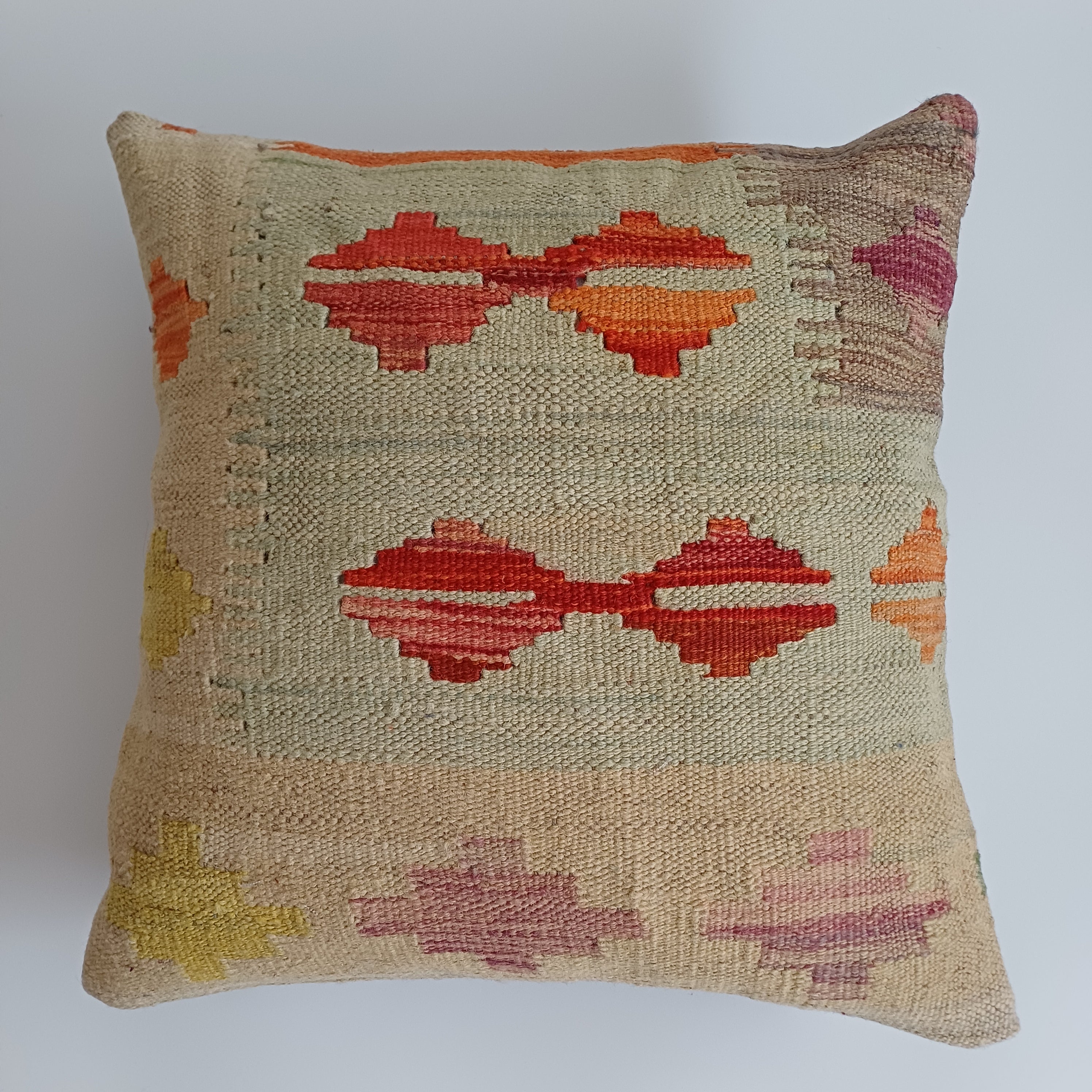 Afghan Handmade Multicoloured Kilim Cushion Cover 20''x20'' / 50x50 CM