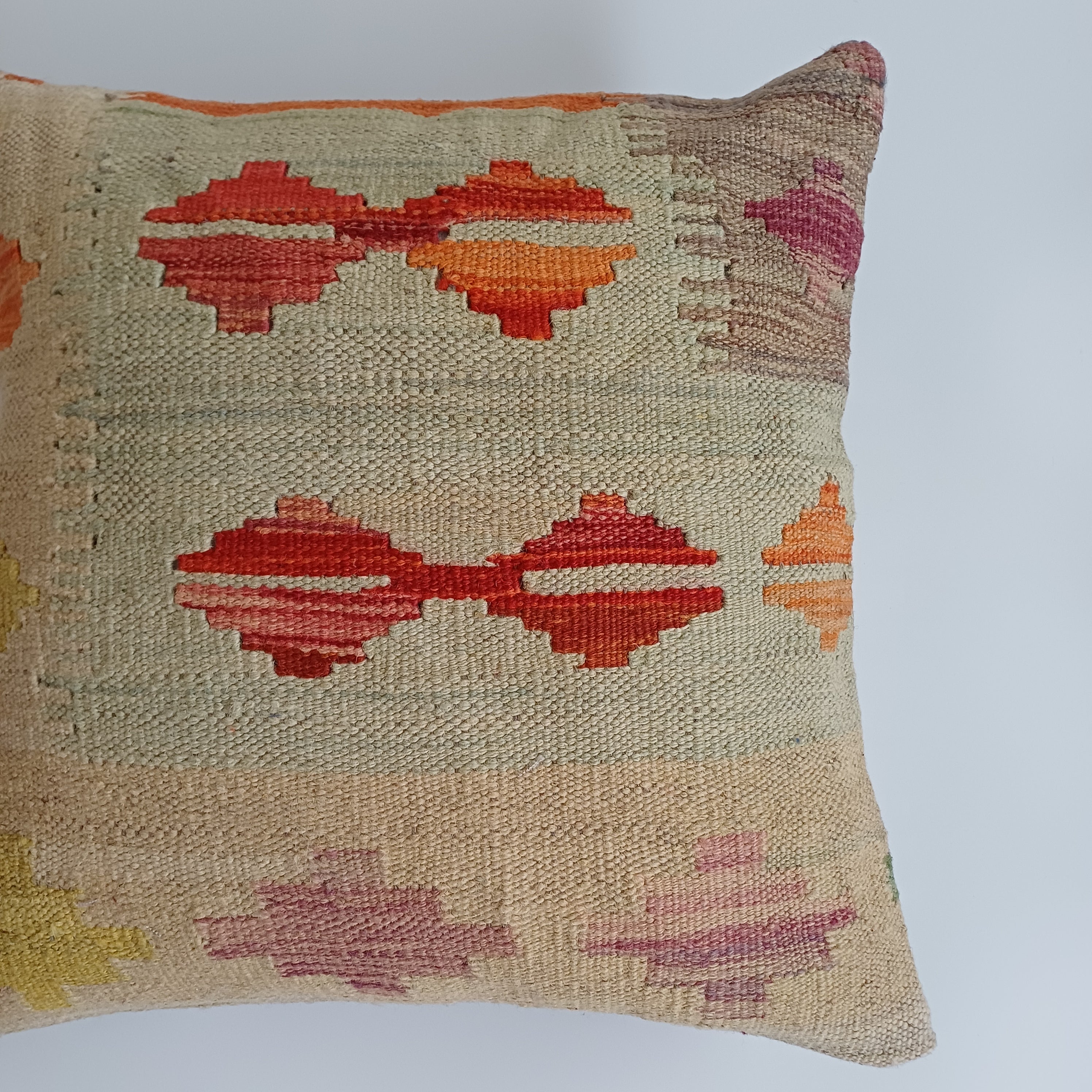 Afghan Handmade Multicoloured Kilim Cushion Cover 20''x20'' / 50x50 CM