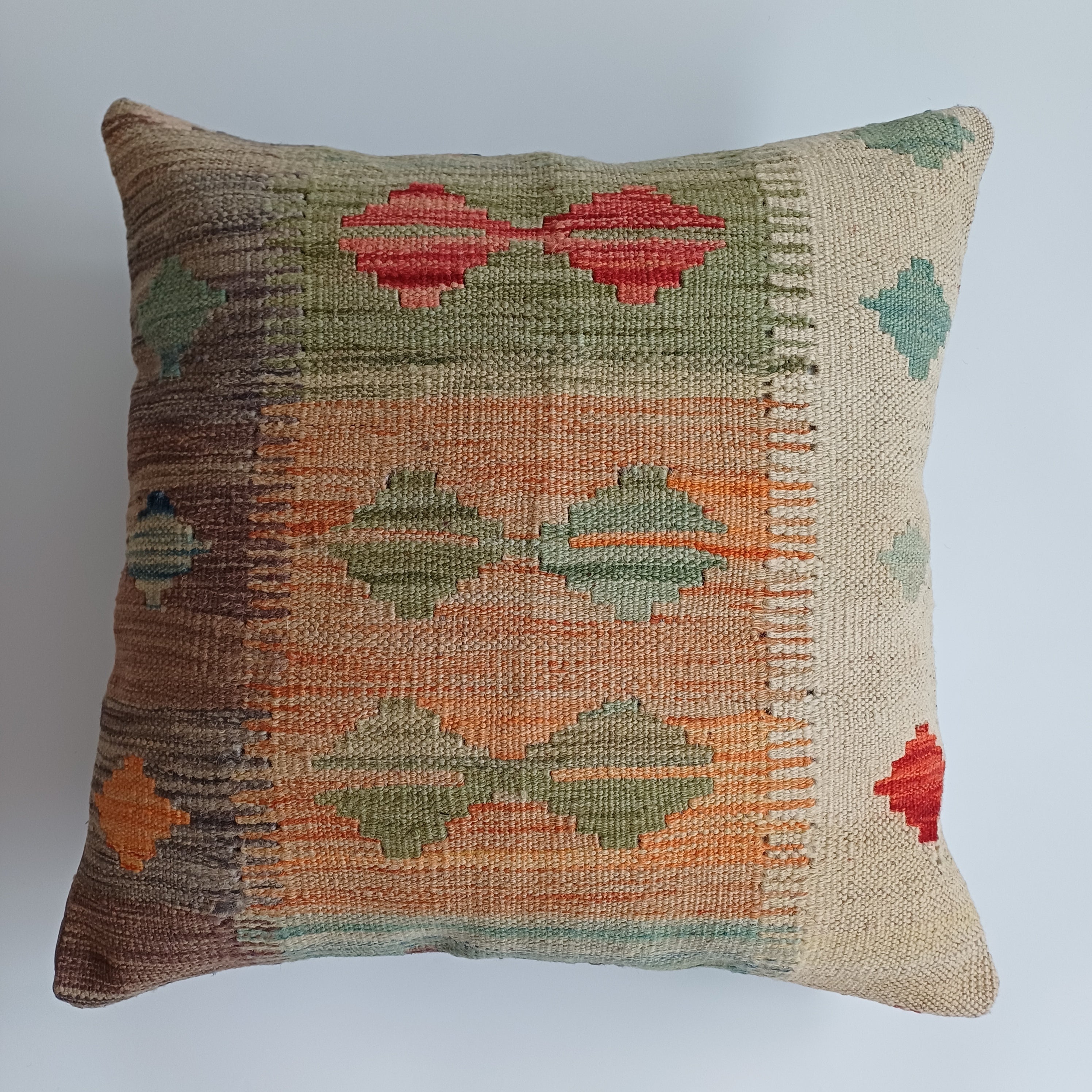 Afghan Handmade Multicoloured Kilim Cushion Cover 20''x20'' / 50x50 CM