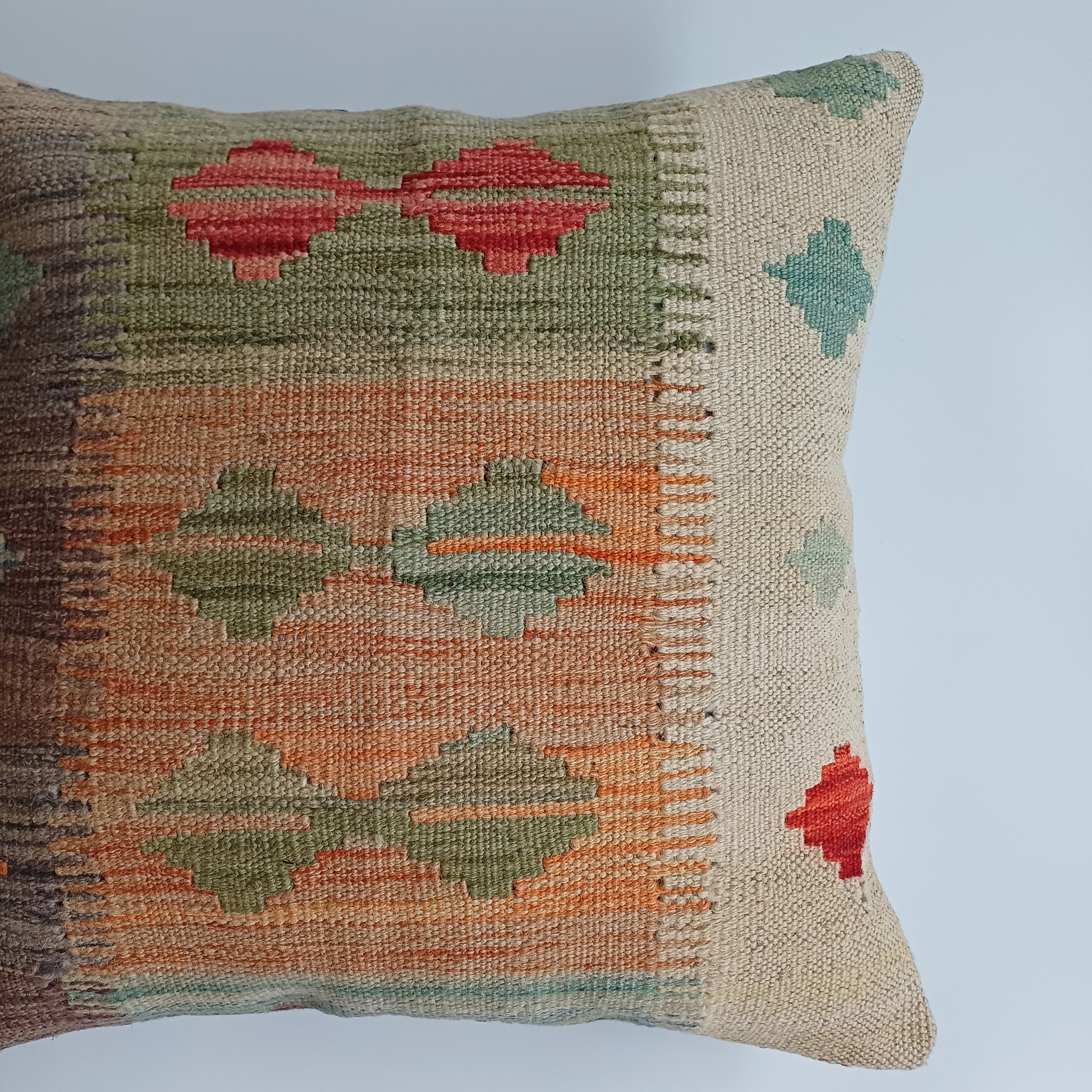 Afghan Handmade Multicoloured Kilim Cushion Cover 20''x20'' / 50x50 CM