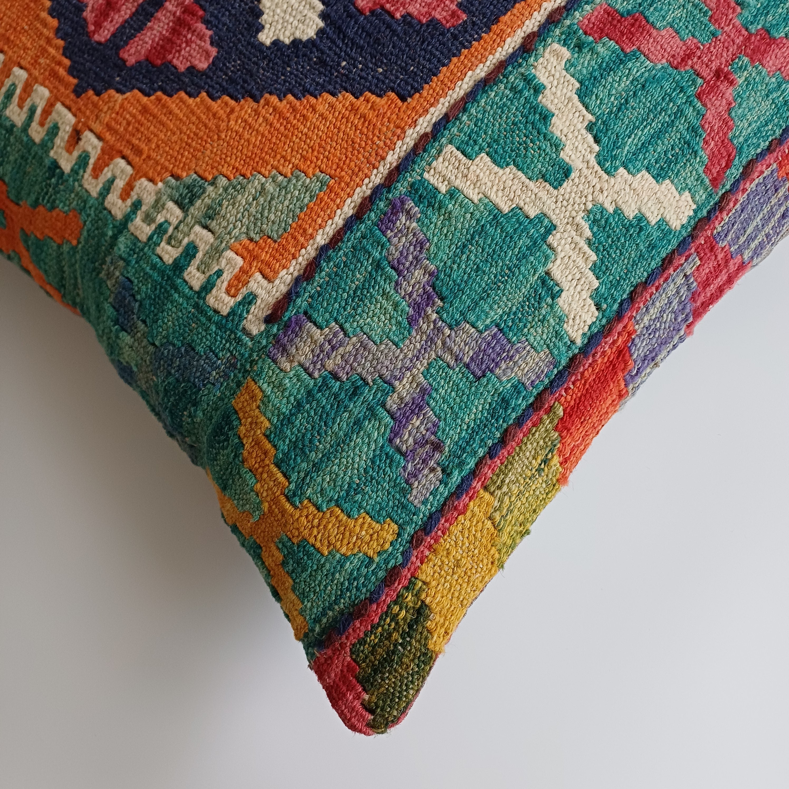 Afghan Handmade Multicoloured Kilim Cushion Cover 20''x20'' / 50x50 CM