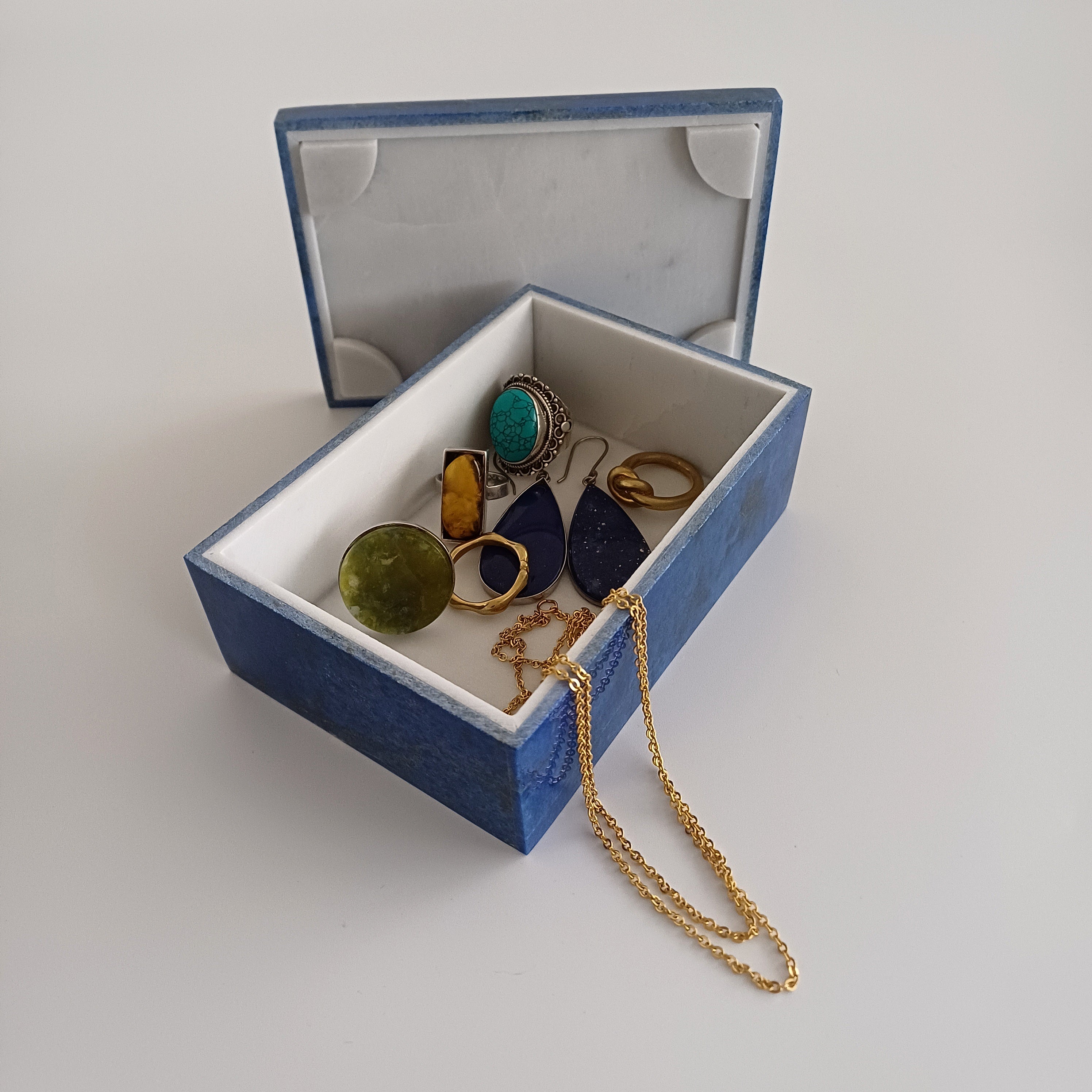 Lapis Lazuli Handmade Jewellery Box 13x9 CM