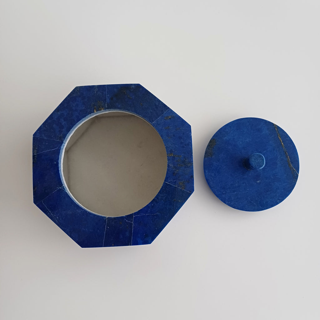 Lapis Lazuli Handmade Jewellery Box 10.2x10 CM