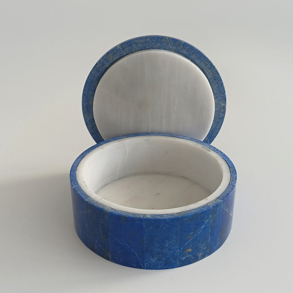 Lapis Lazuli Handmade Jewellery Box 7.6x7.6 CM