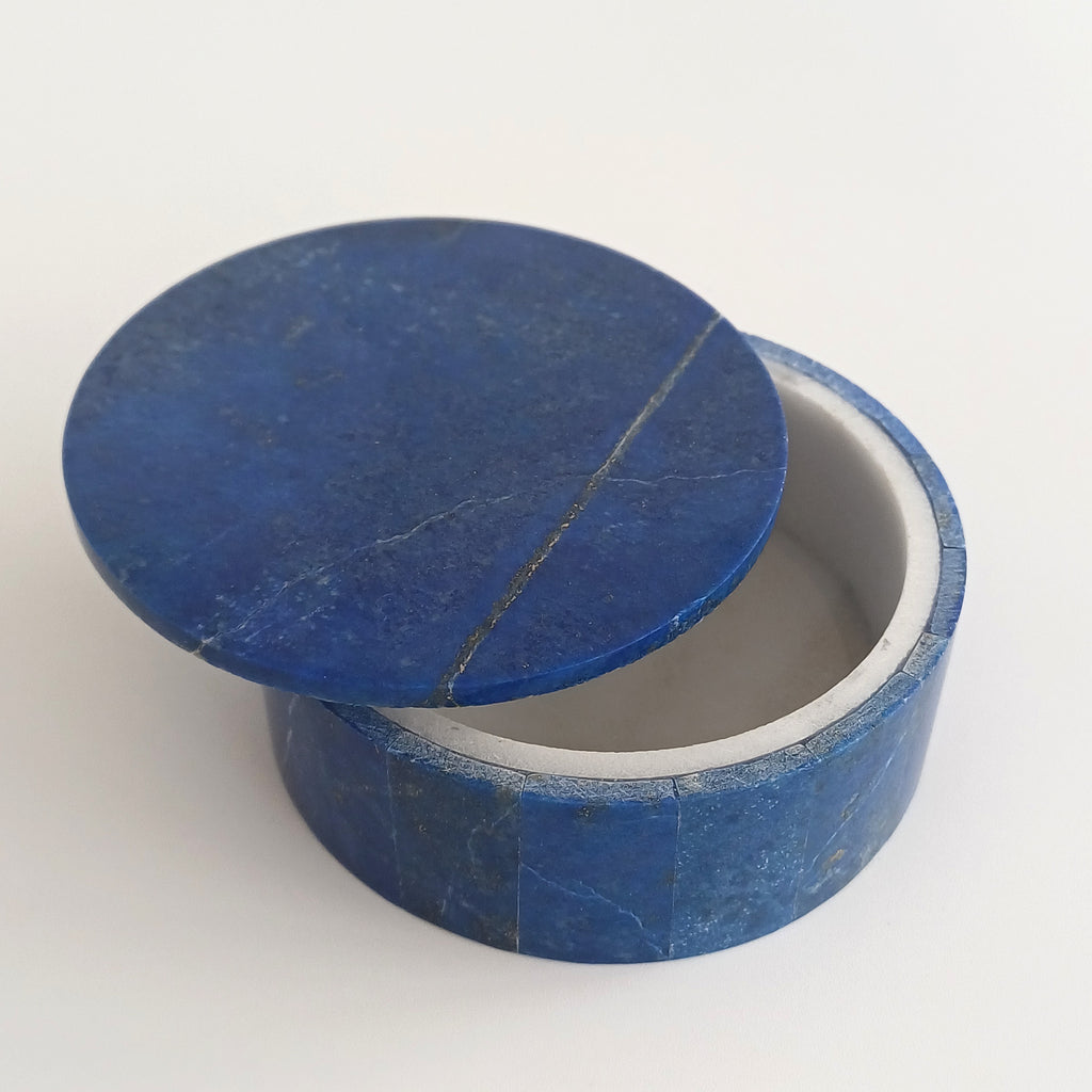 Lapis Lazuli Handmade Jewellery Box 7.6x7.6 CM