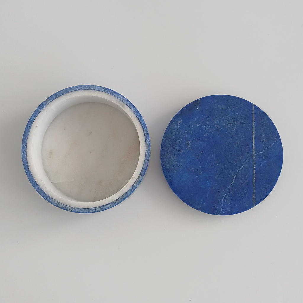 Lapis Lazuli Handmade Jewellery Box 7.6x7.6 CM