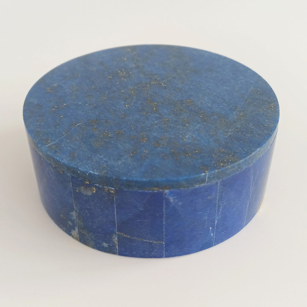 Lapis Lazuli Handmade Jewellery Box 7.7x7.7 CM