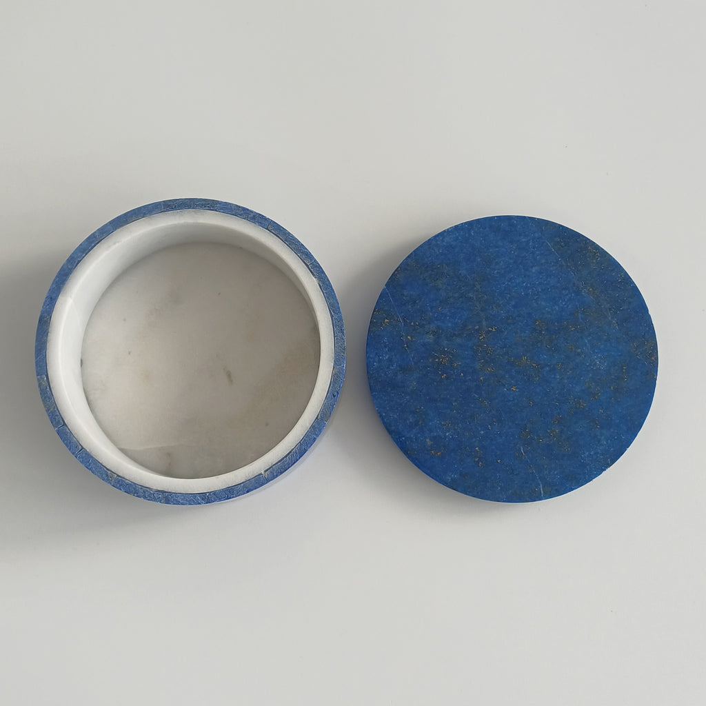 Lapis Lazuli Handmade Jewellery Box 7.7x7.7 CM