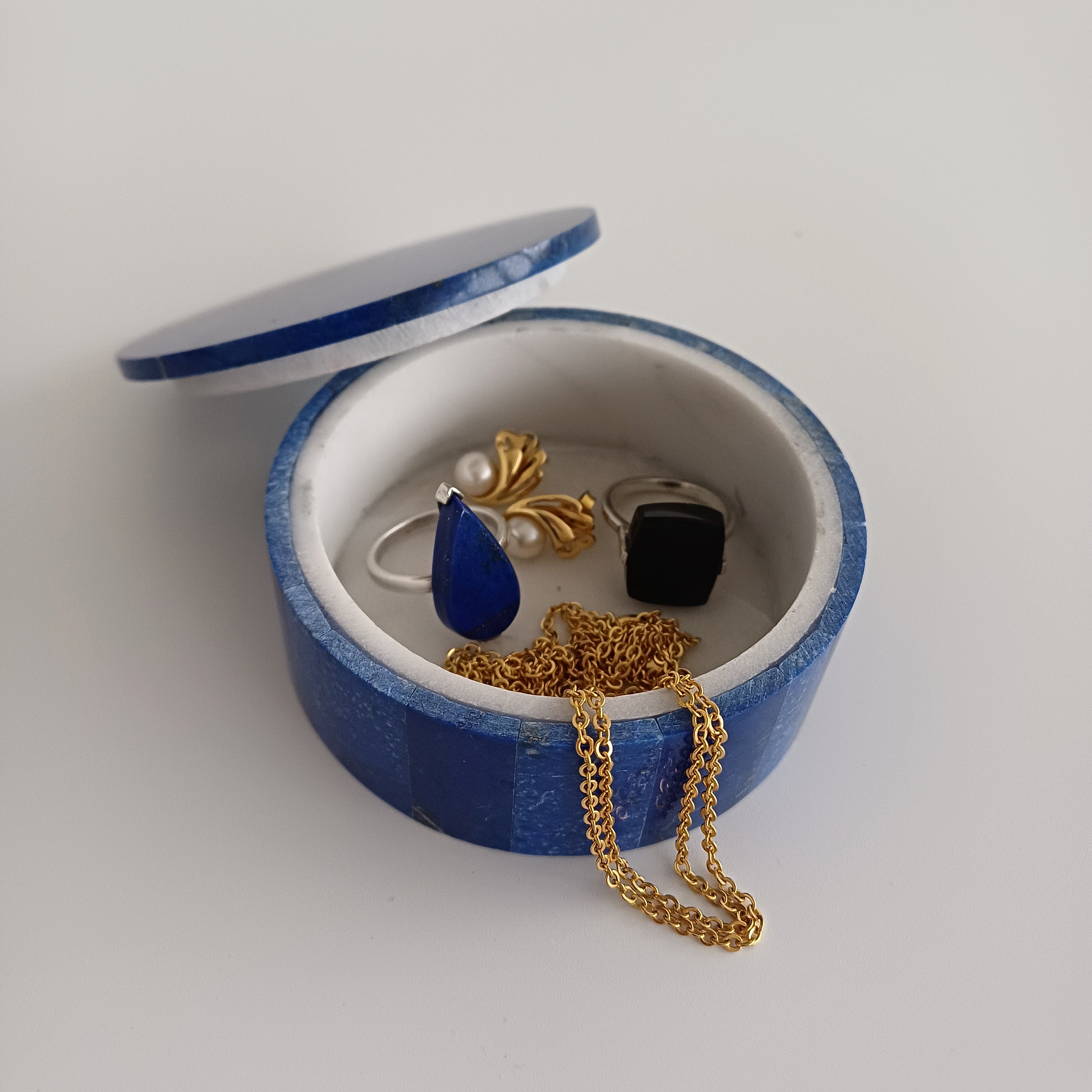 Lapis Lazuli Handmade Jewellery Box 6.6x6.6 CM