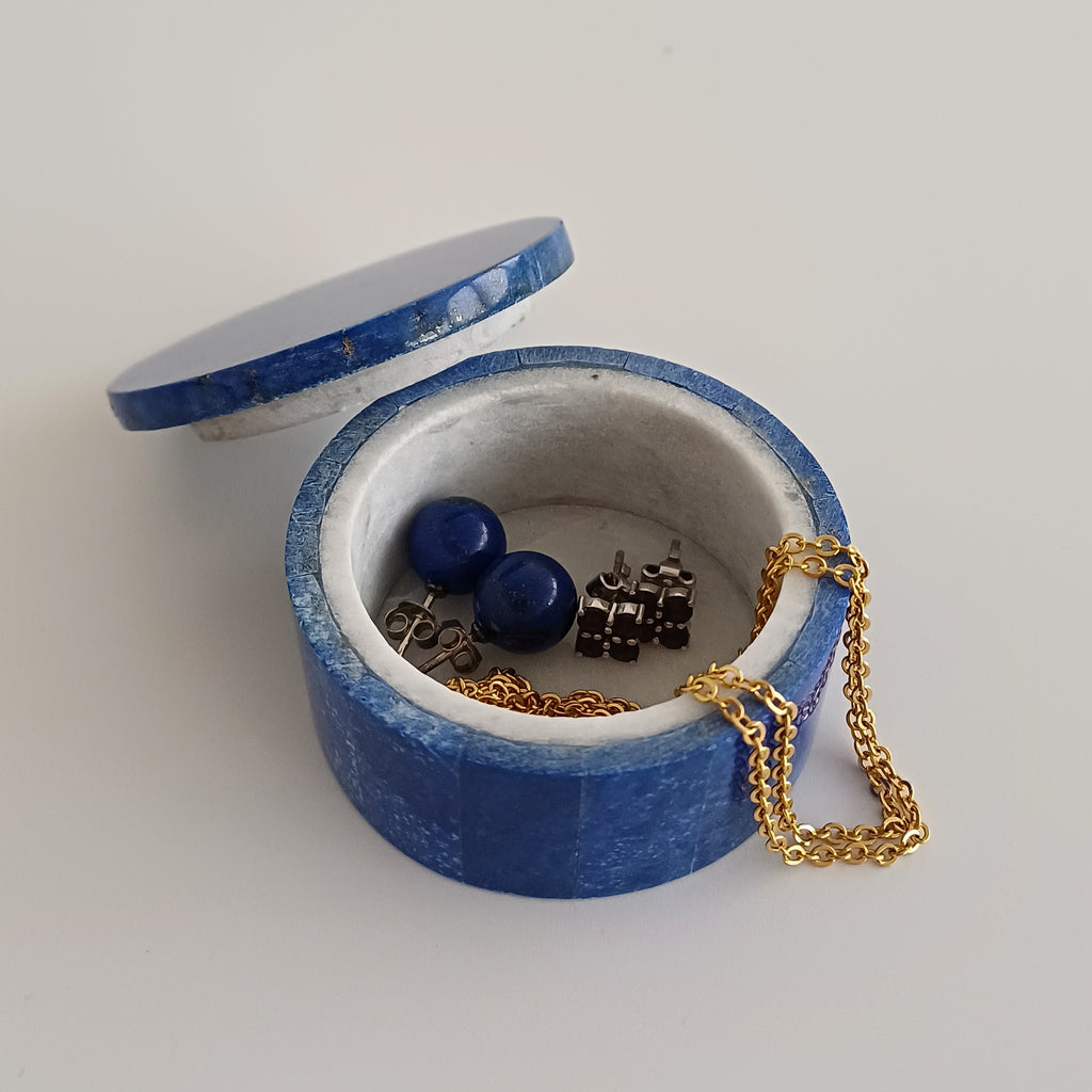 Lapis Lazuli Handmade Jewellery Box 5x5 CM