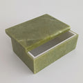 Afghan Handmade Serpentine & White Marble Jewellery Box 12.7x8.7 CM