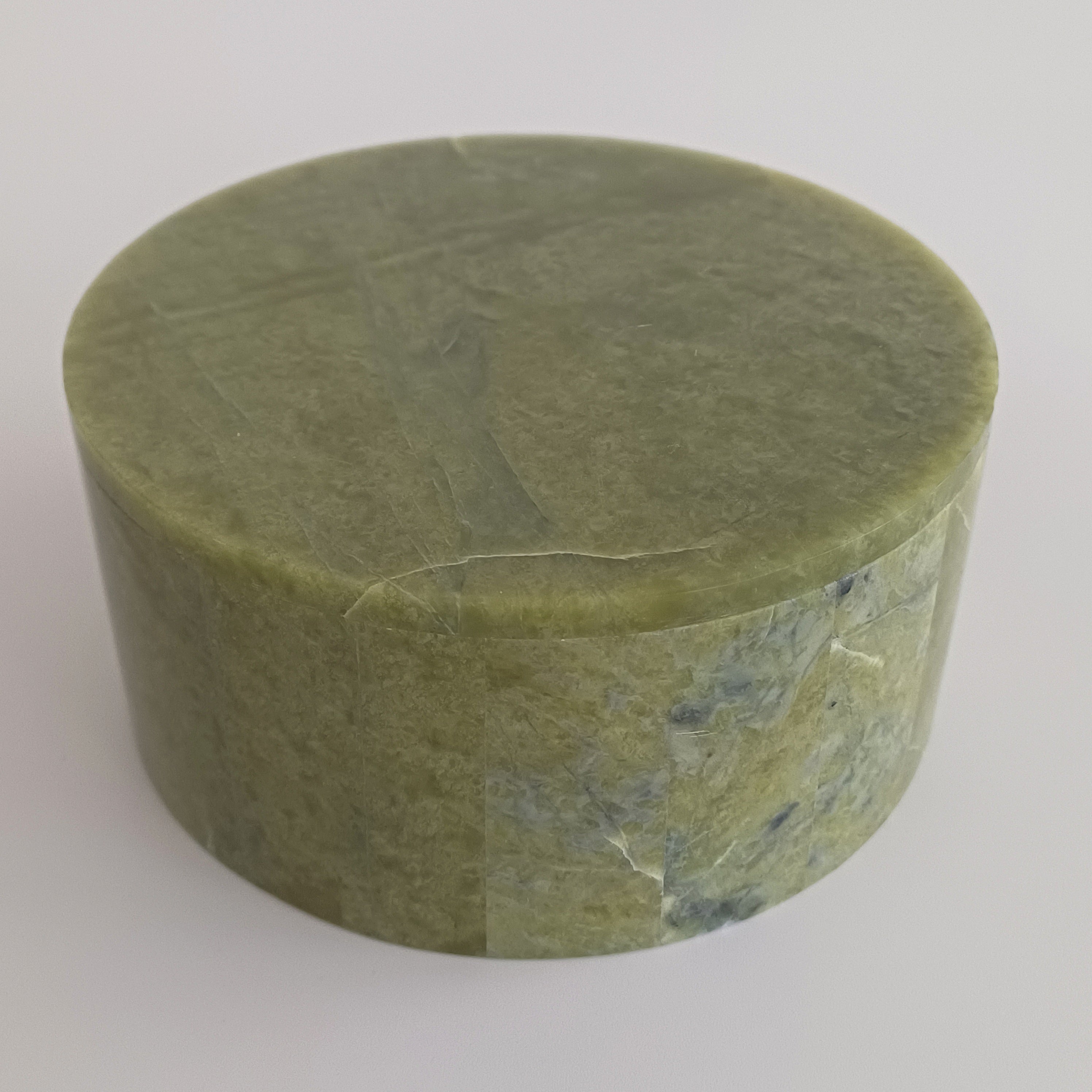 Afghan Handmade Serpentine & White Marble Jewellery Box 11.4x11.4 CM