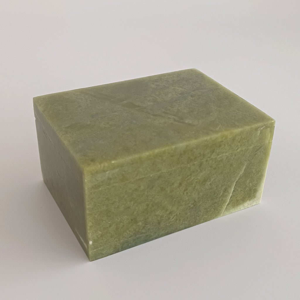 Afghan Handmade Serpentine & White Marble Jewellery Box 9.7x7.3 CM