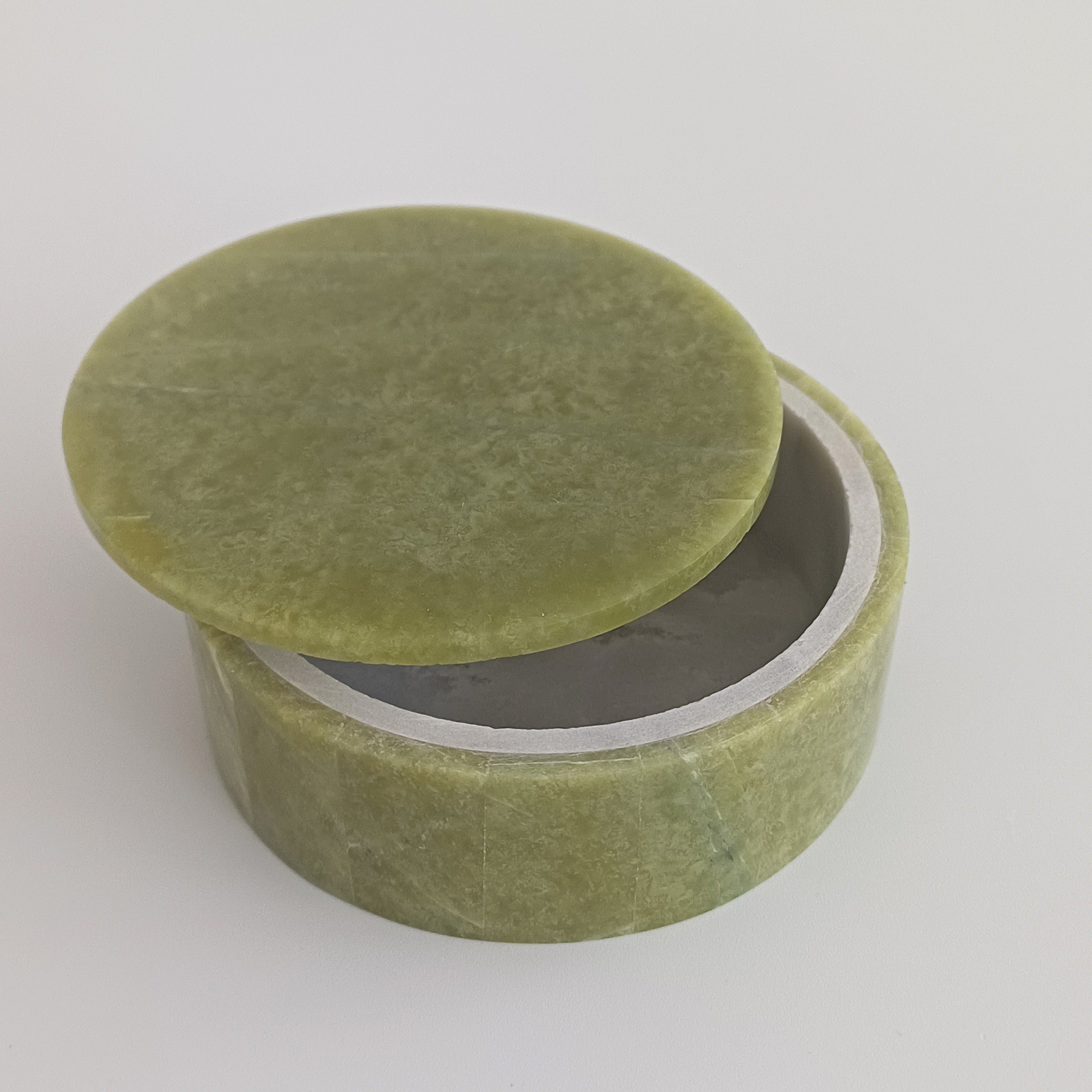 Afghan Handmade Serpentine & White Marble Jewellery Box 7.5x7.5 CM