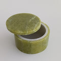 Afghan Handmade Serpentine & White Marble Jewellery Box 4.9x4.9 CM