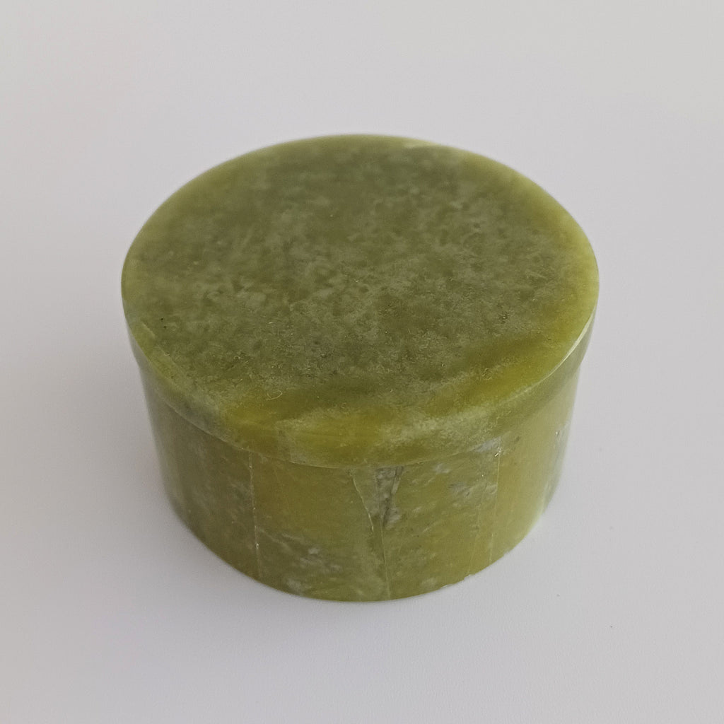 Afghan Handmade Serpentine & White Marble Jewellery Box 4.9x4.9 CM