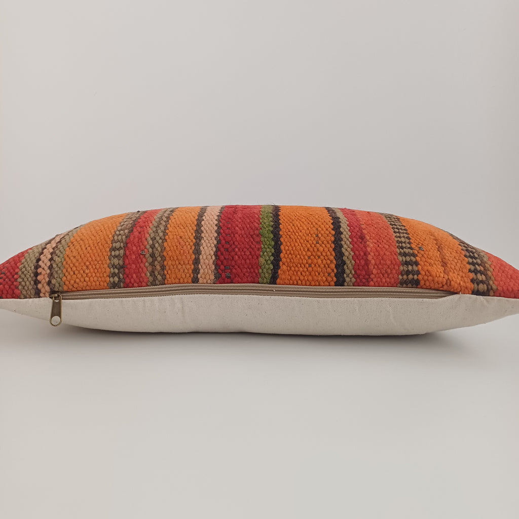 Moroccan Handmade Multicoloured Rug Cushion Cover 24''x12'' / 60x30 CM