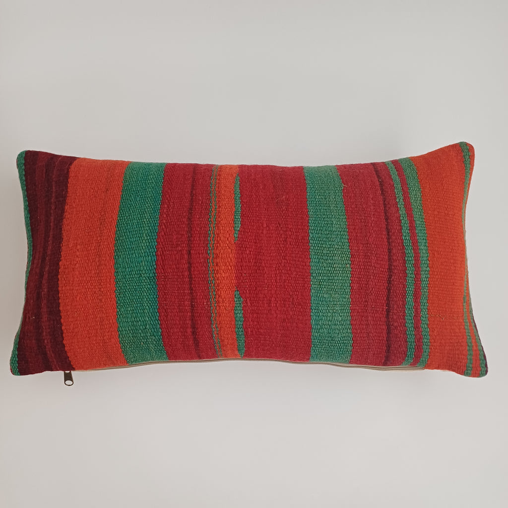 Moroccan Handmade Multicoloured Rug Cushion Cover 24''x12'' / 60x30 CM