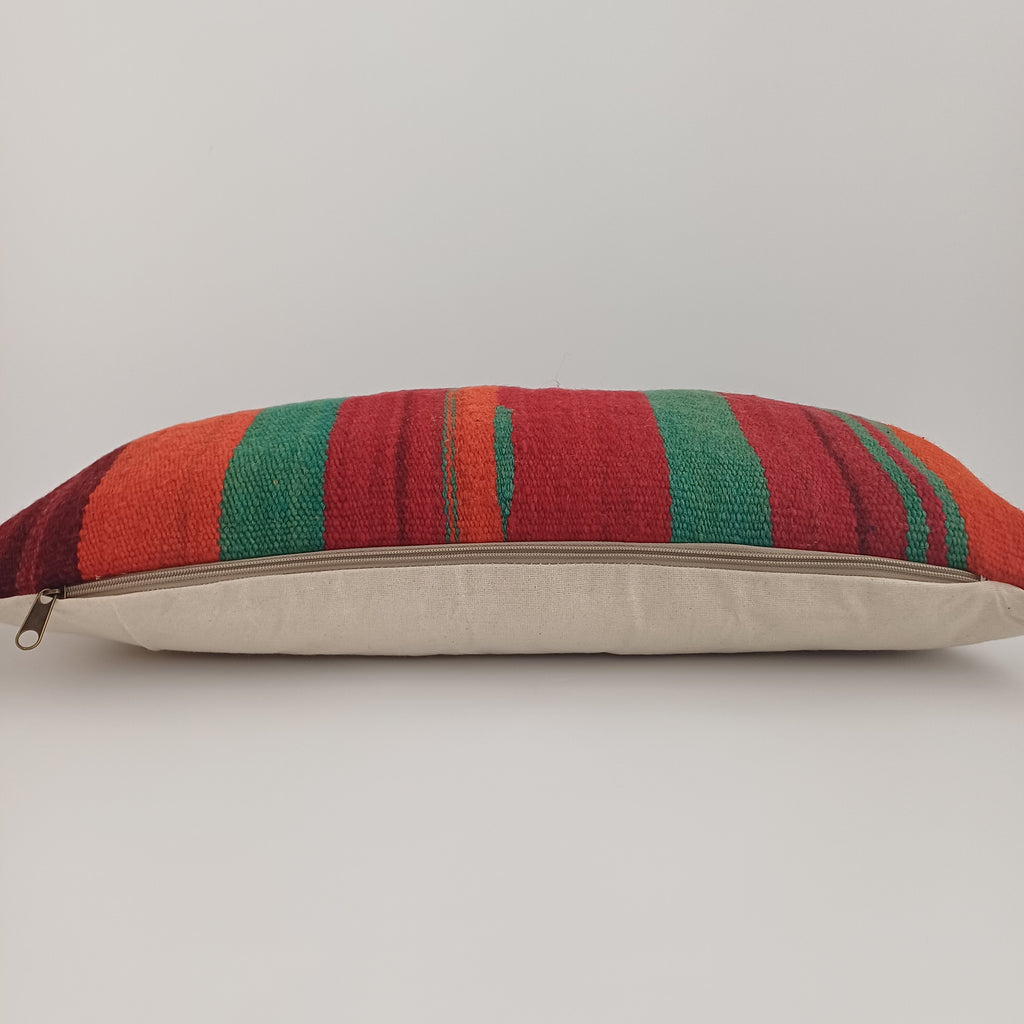 Moroccan Handmade Multicoloured Rug Cushion Cover 24''x12'' / 60x30 CM
