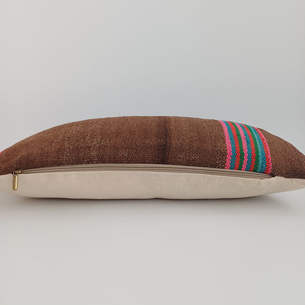 Moroccan Handmade Multicoloured Rug Cushion Cover 24''x12'' / 60x30 CM